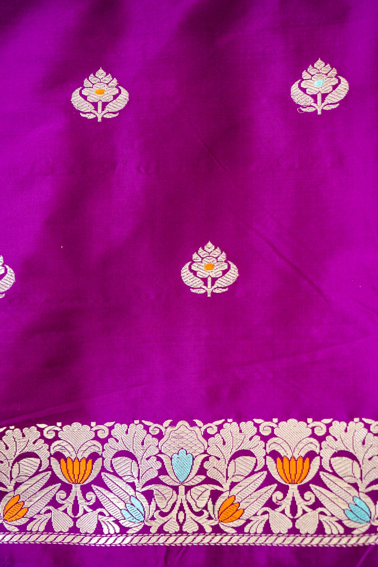 Magenta Katan Silk Saree