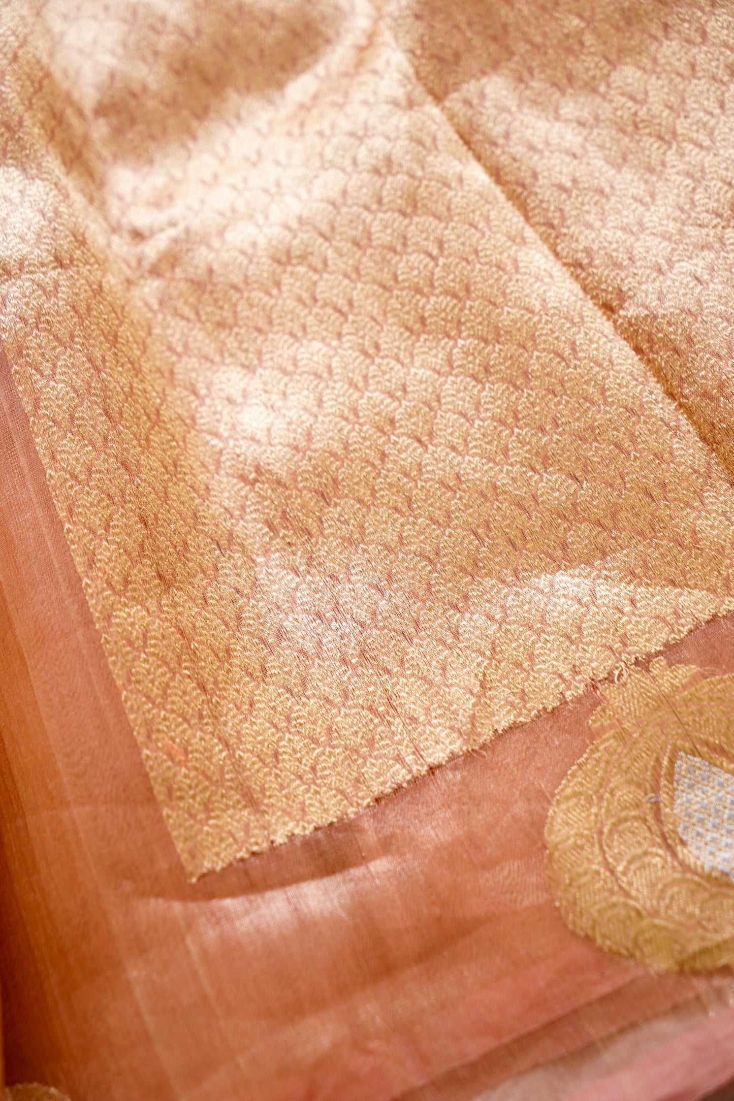 Summer Orange Tissue Silk Saree