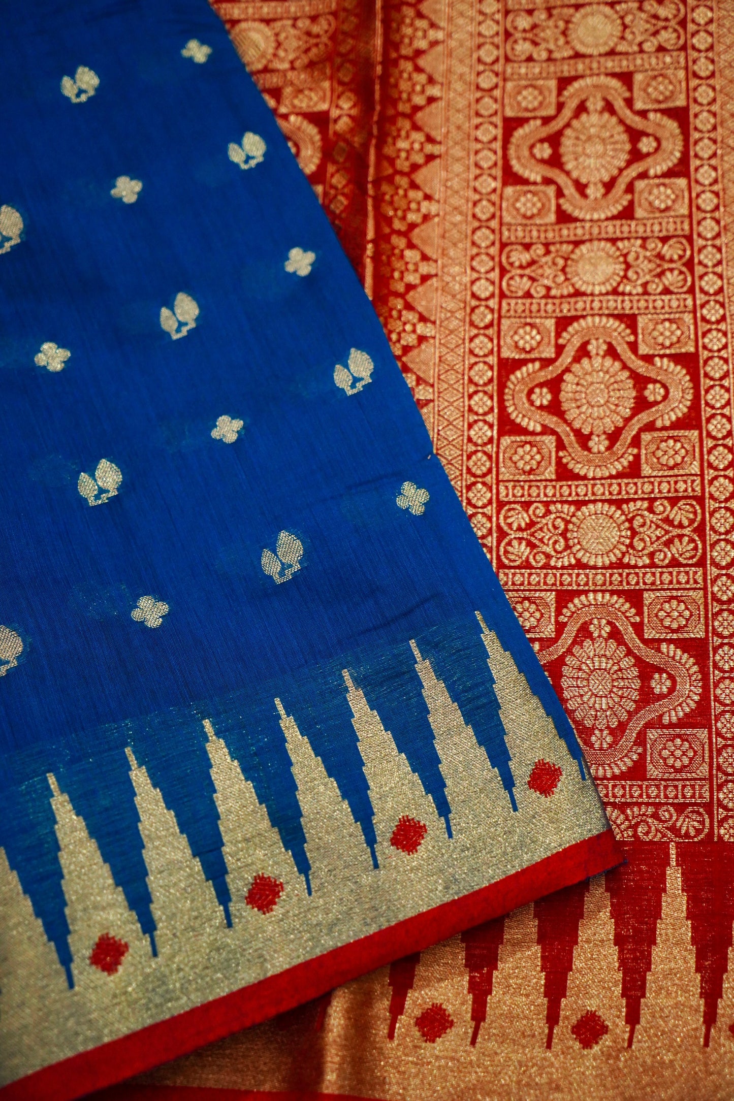 Elegant Blue Pure Banarasi Cotton Saree