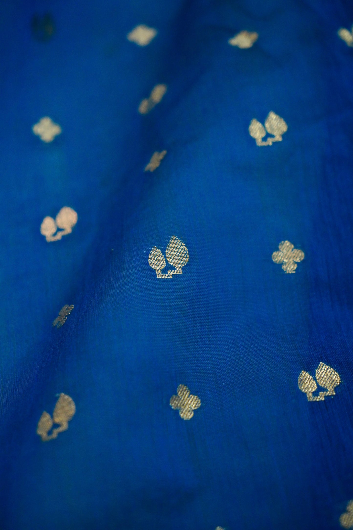 Elegant Blue Pure Banarasi Cotton Saree