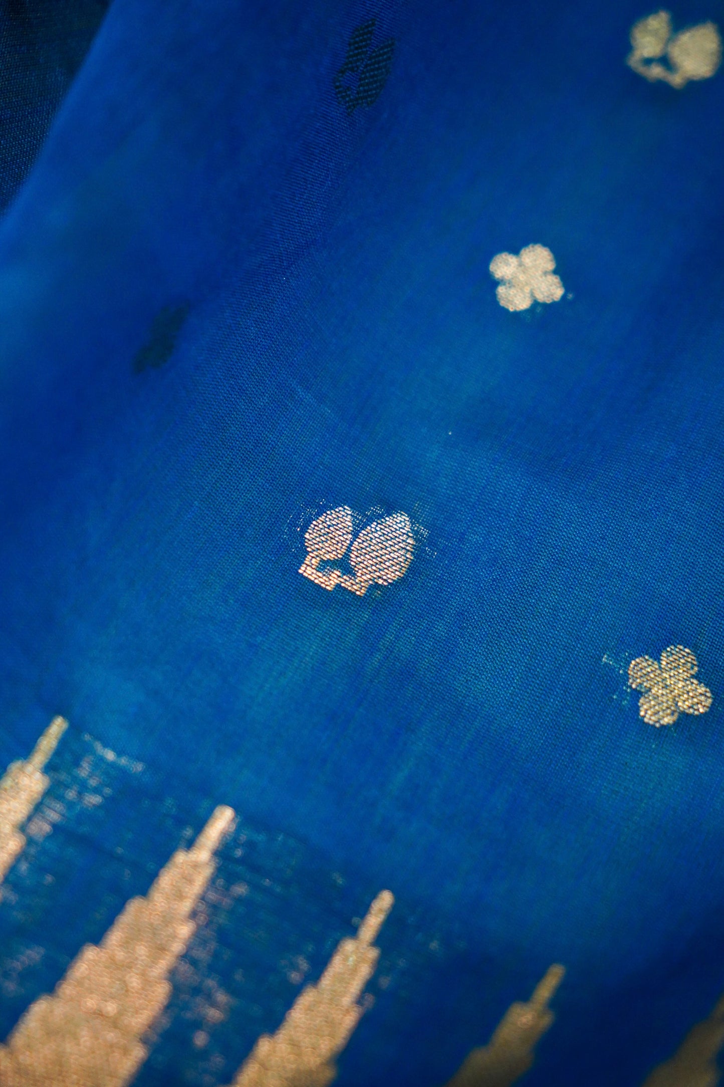 Elegant Blue Pure Banarasi Cotton Saree
