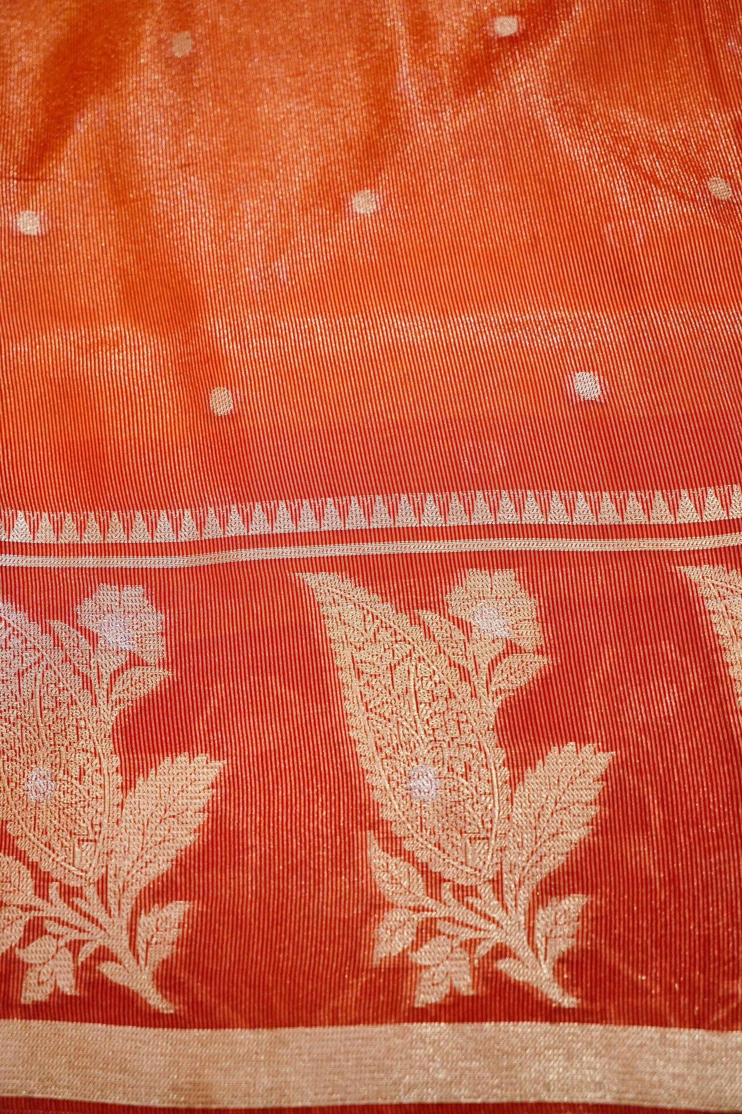 Banarasi Pulp Silk Saree in Yellow with Red Border