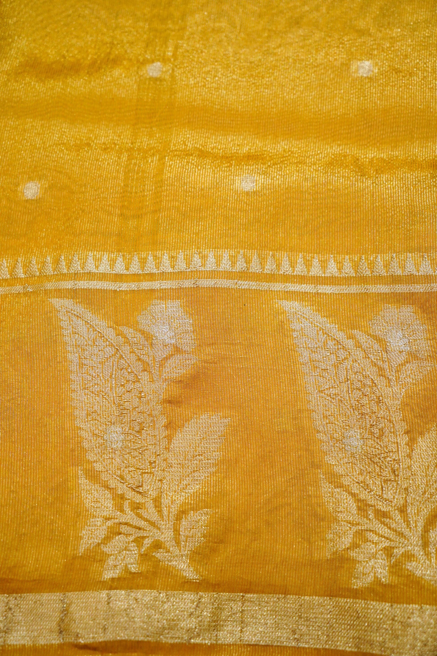 Banarasi Pulp Silk Saree in Blue with Yellow Border