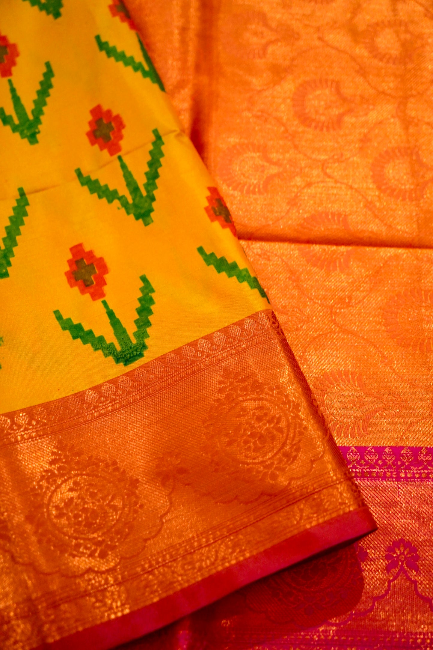 Radiant Yellow Banarasi Soft Silk Saree