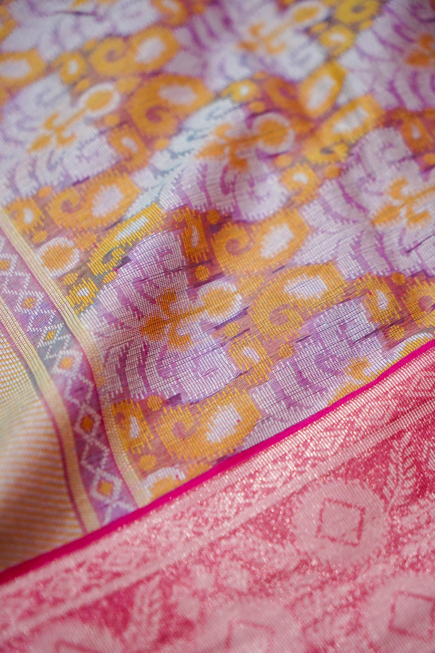 Handwoven Banarasi Blue Cotton Ikkat Saree