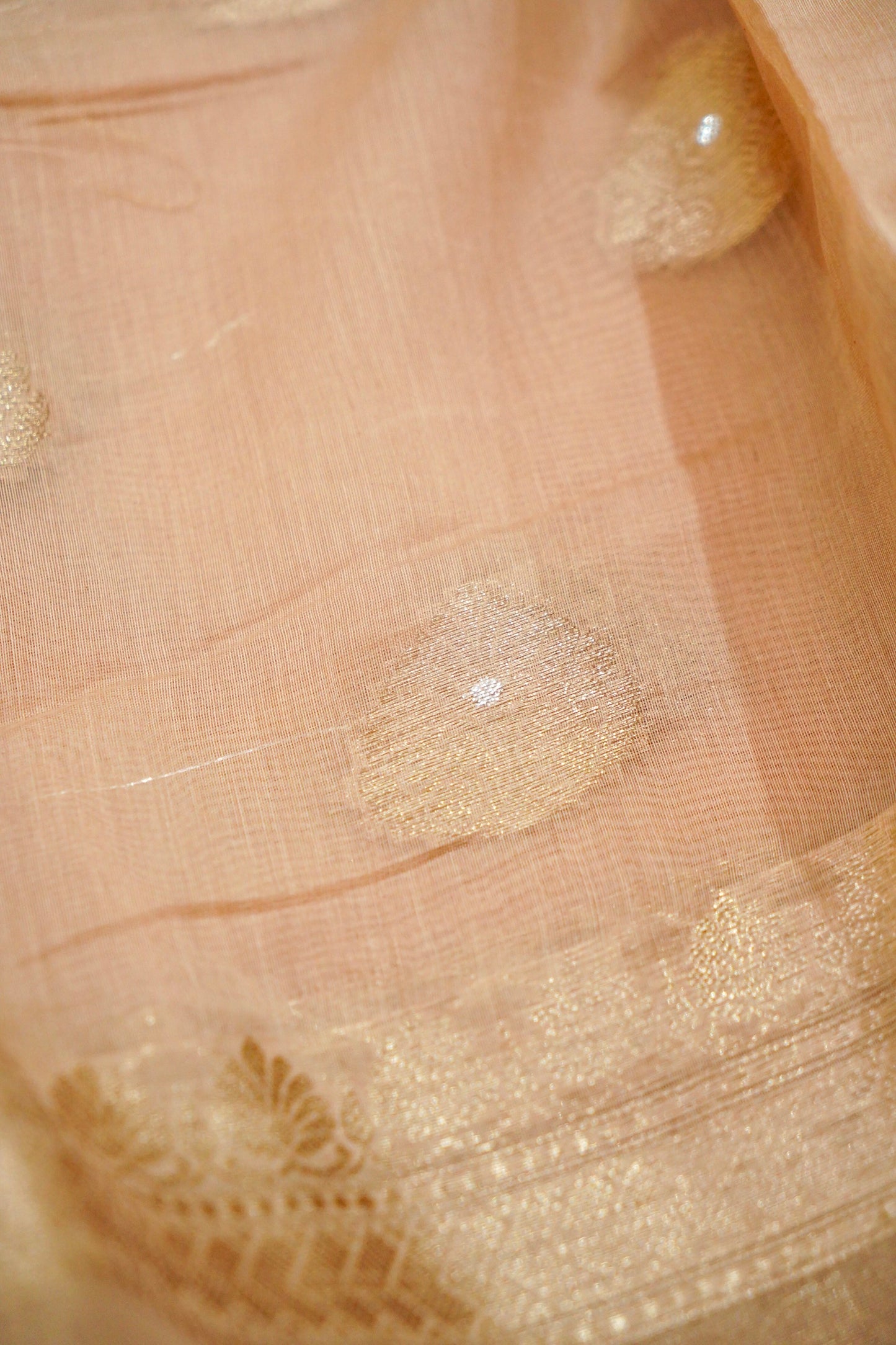 Lightweight Beige Banarasi Cotton Saree