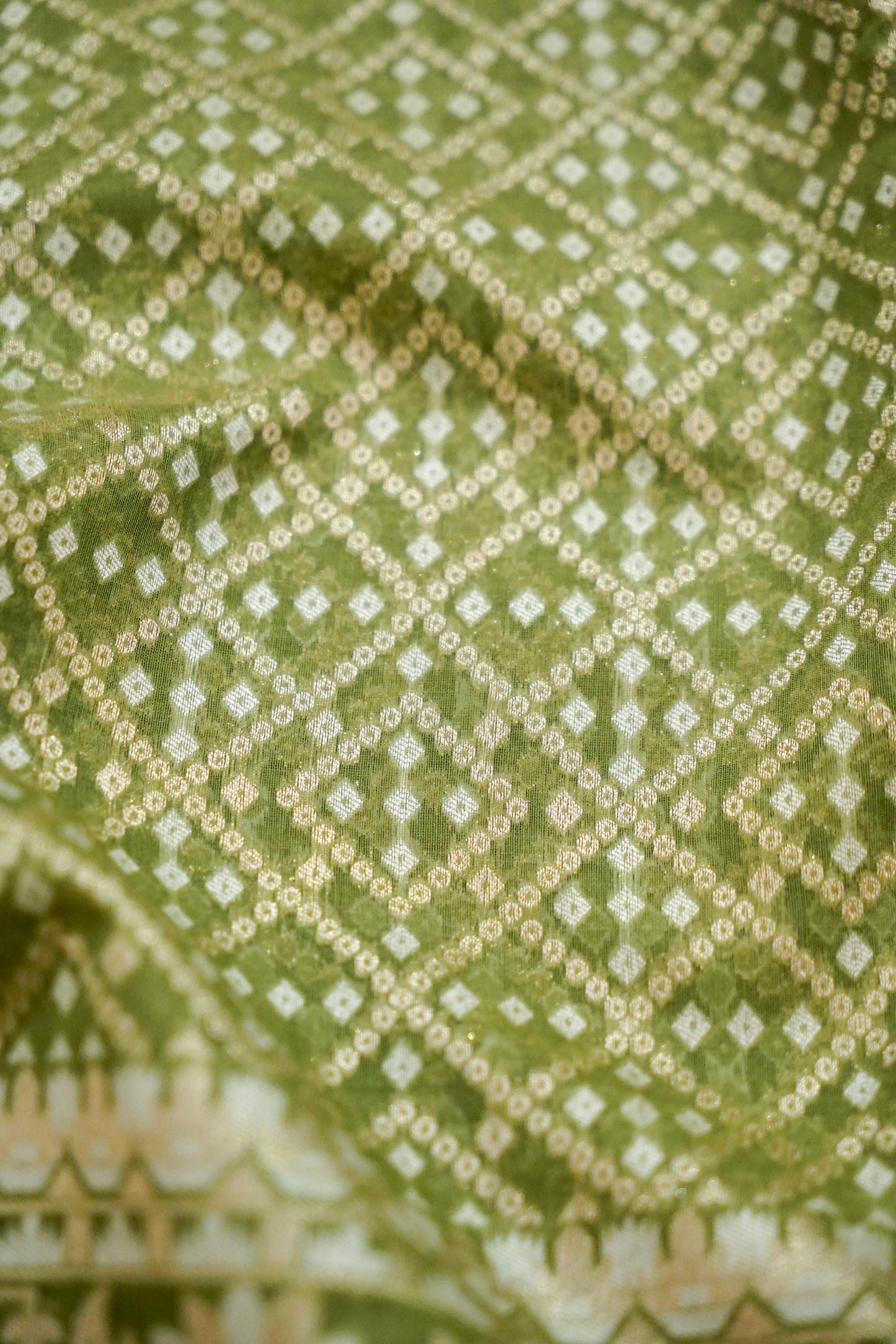 Stunning Green Banarasi Fine Cotton Saree