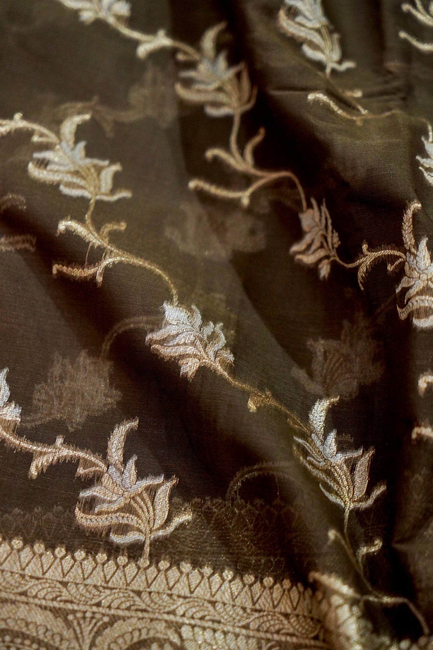 Brown Banarasi Cotton Saree