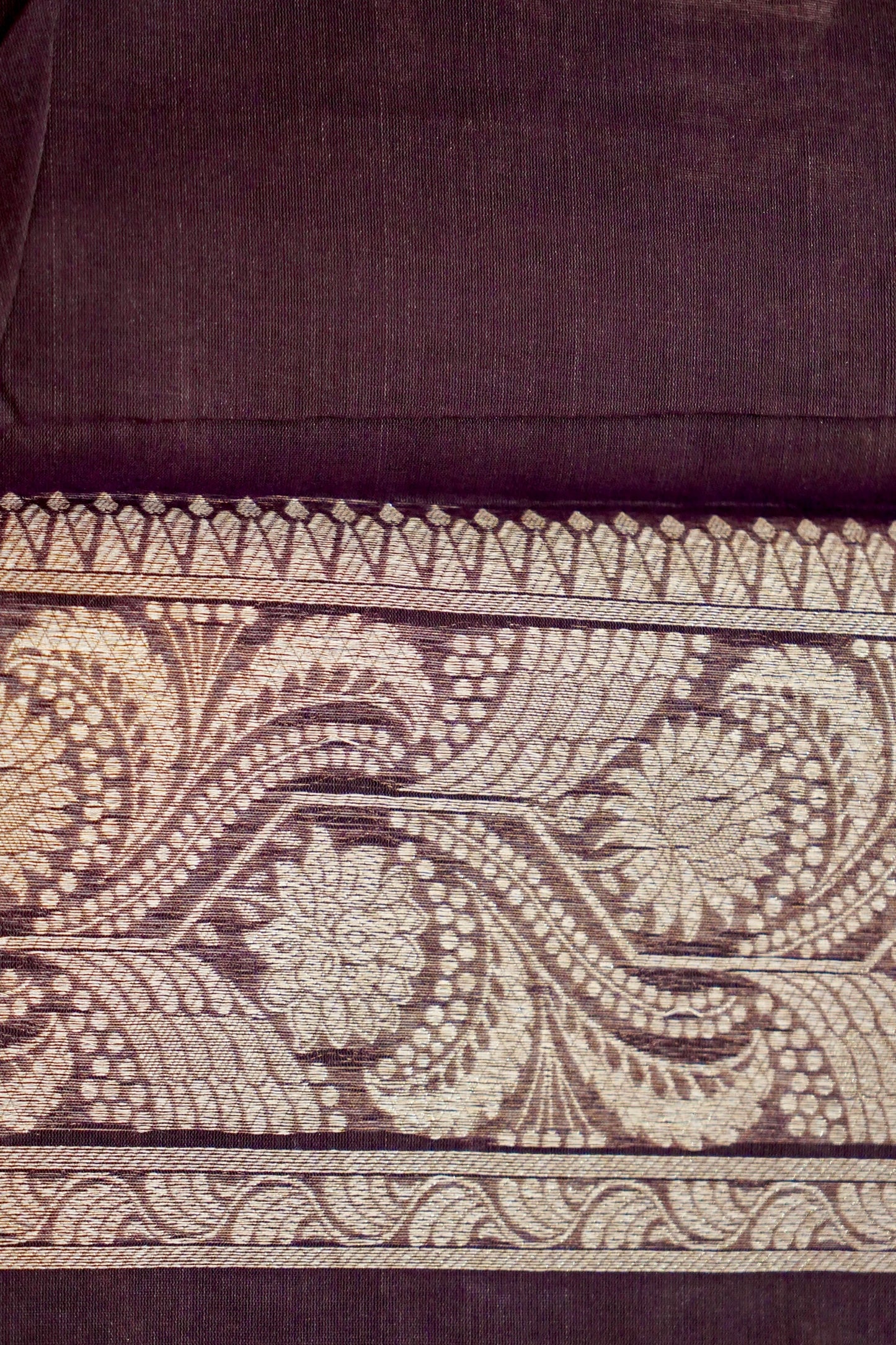 Radiant Wine Coloured Banarasi Cotton Saree