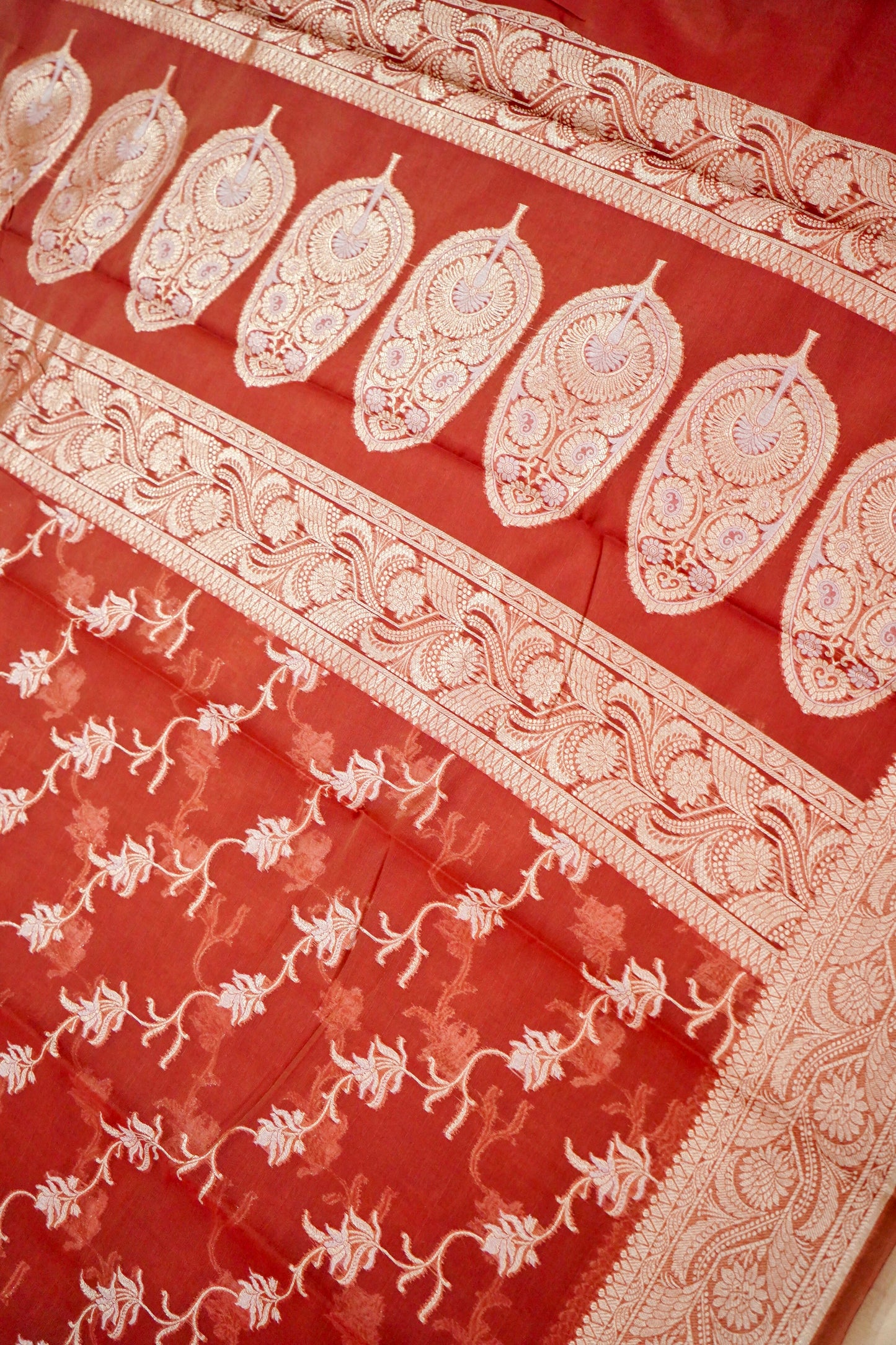 Rustic Orange Banarasi Cotton Saree