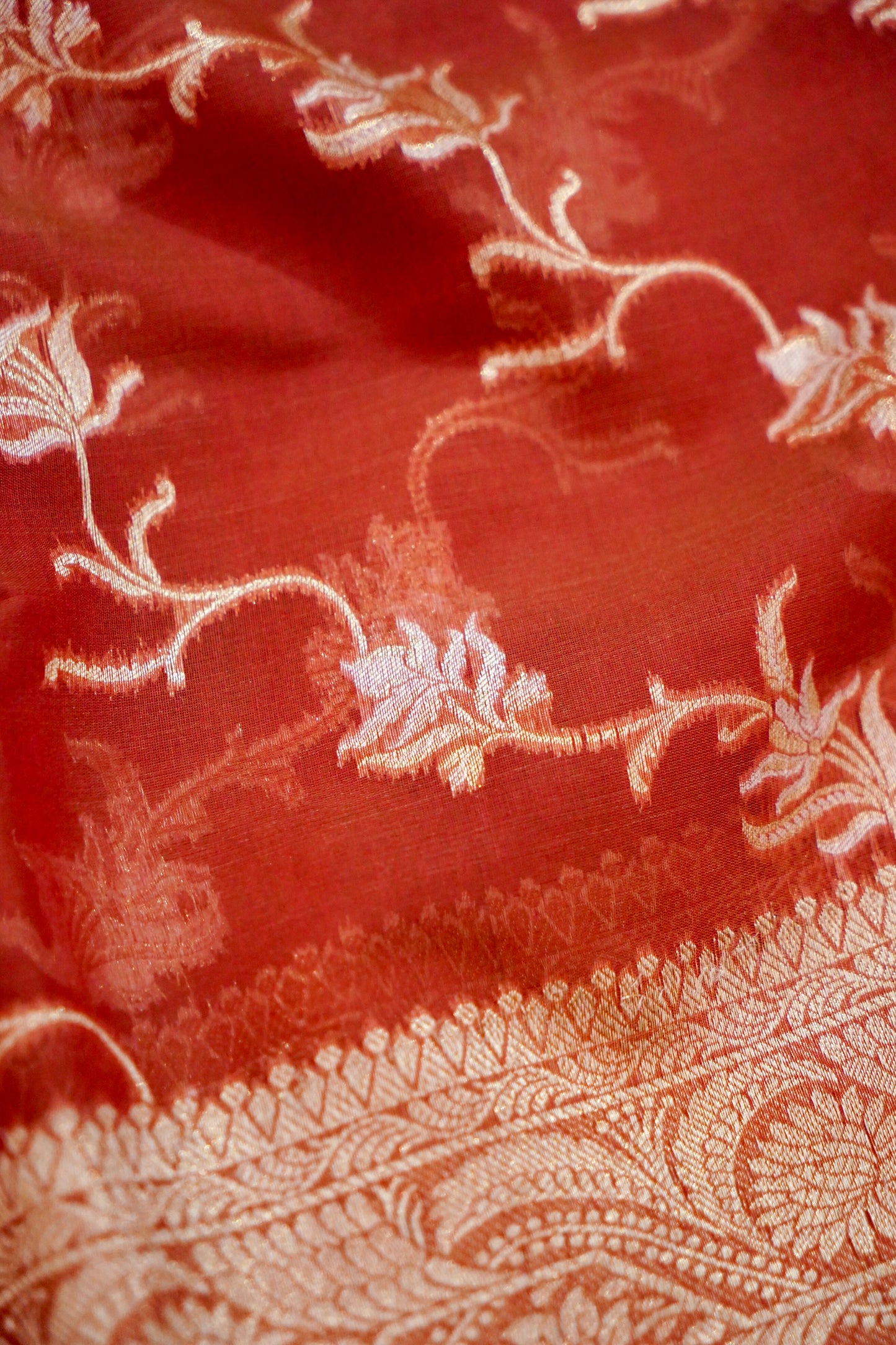 Rustic Orange Banarasi Cotton Saree