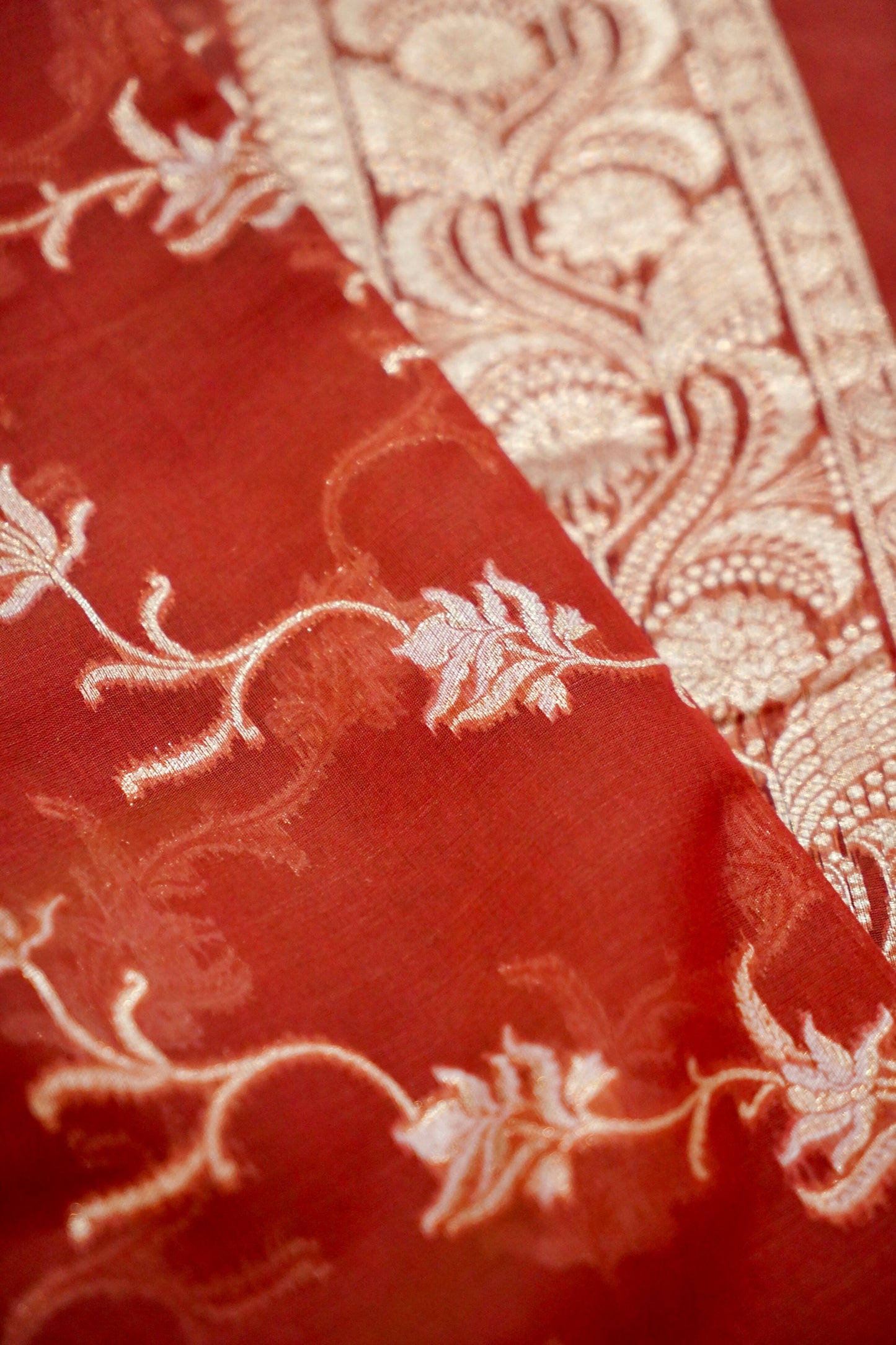 Rustic Orange Banarasi Cotton Saree
