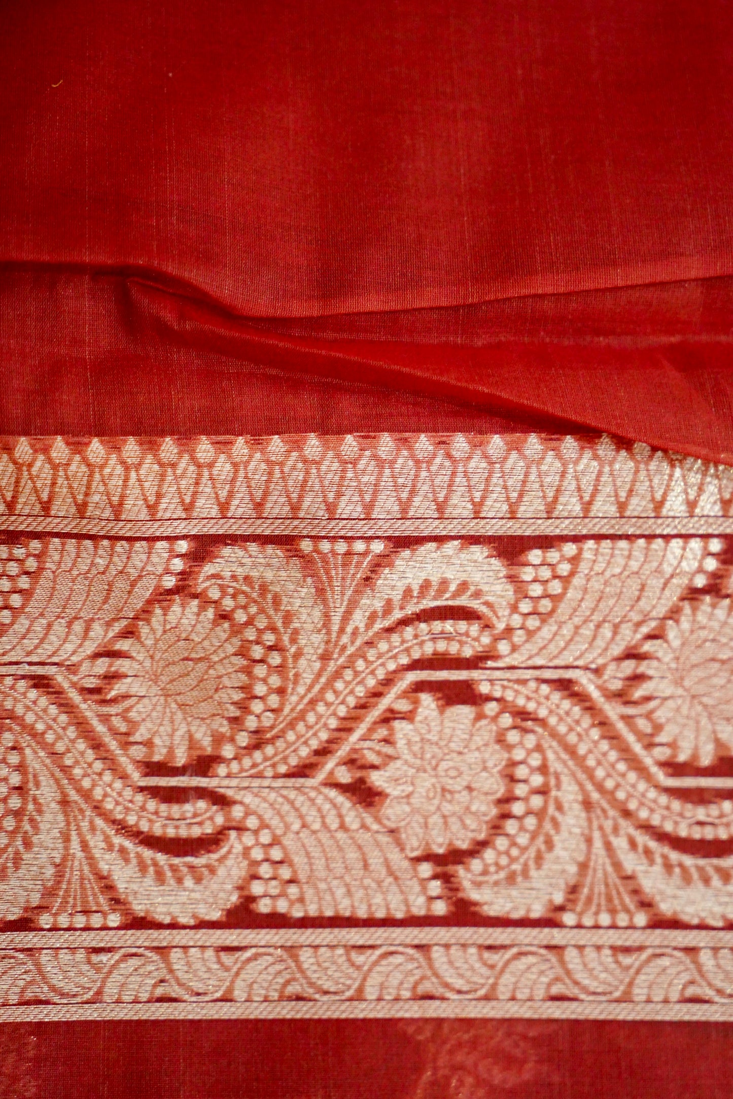 Rustic Orange Banarasi Cotton Saree