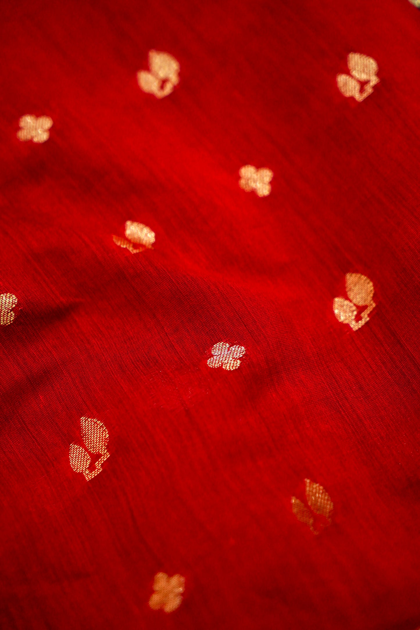Stunning Red Pure Banarasi Cotton Saree