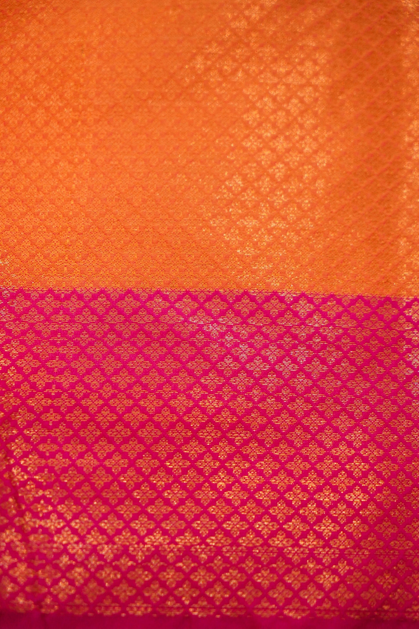 Radiant Orange Banarasi Soft Silk Saree