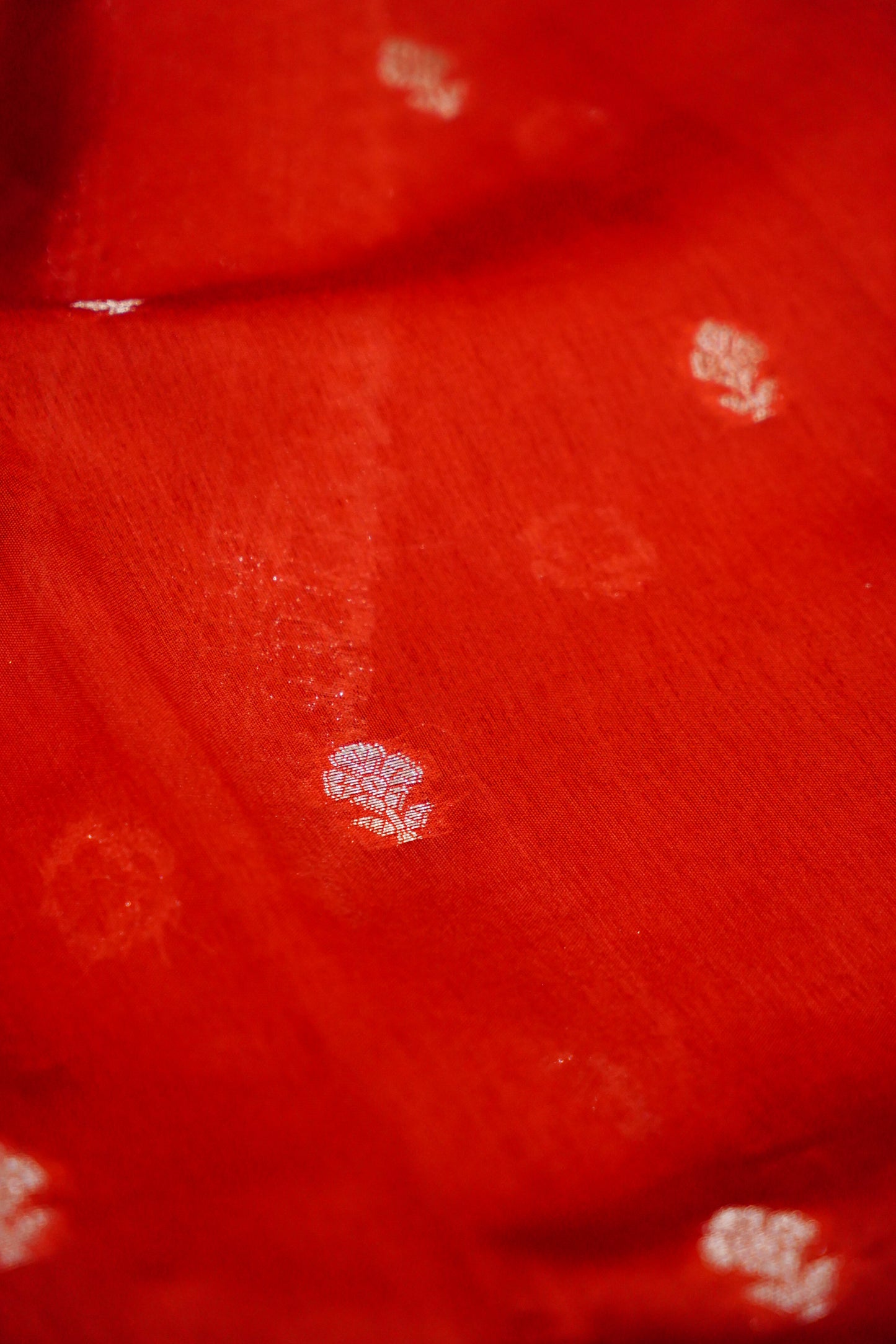 Radiant Red Pure Raw Mango Silk Saree