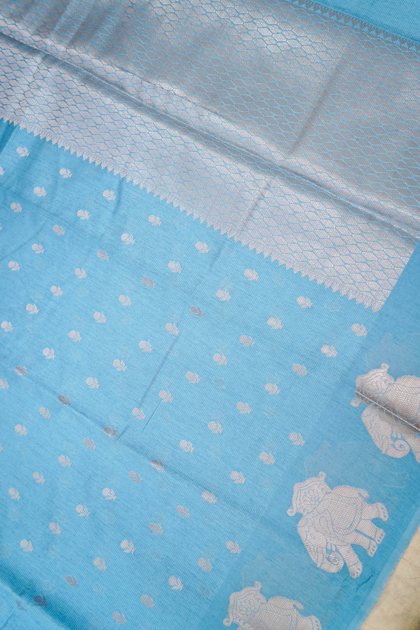 Cotton–Tussar Blend Banarasi Saree