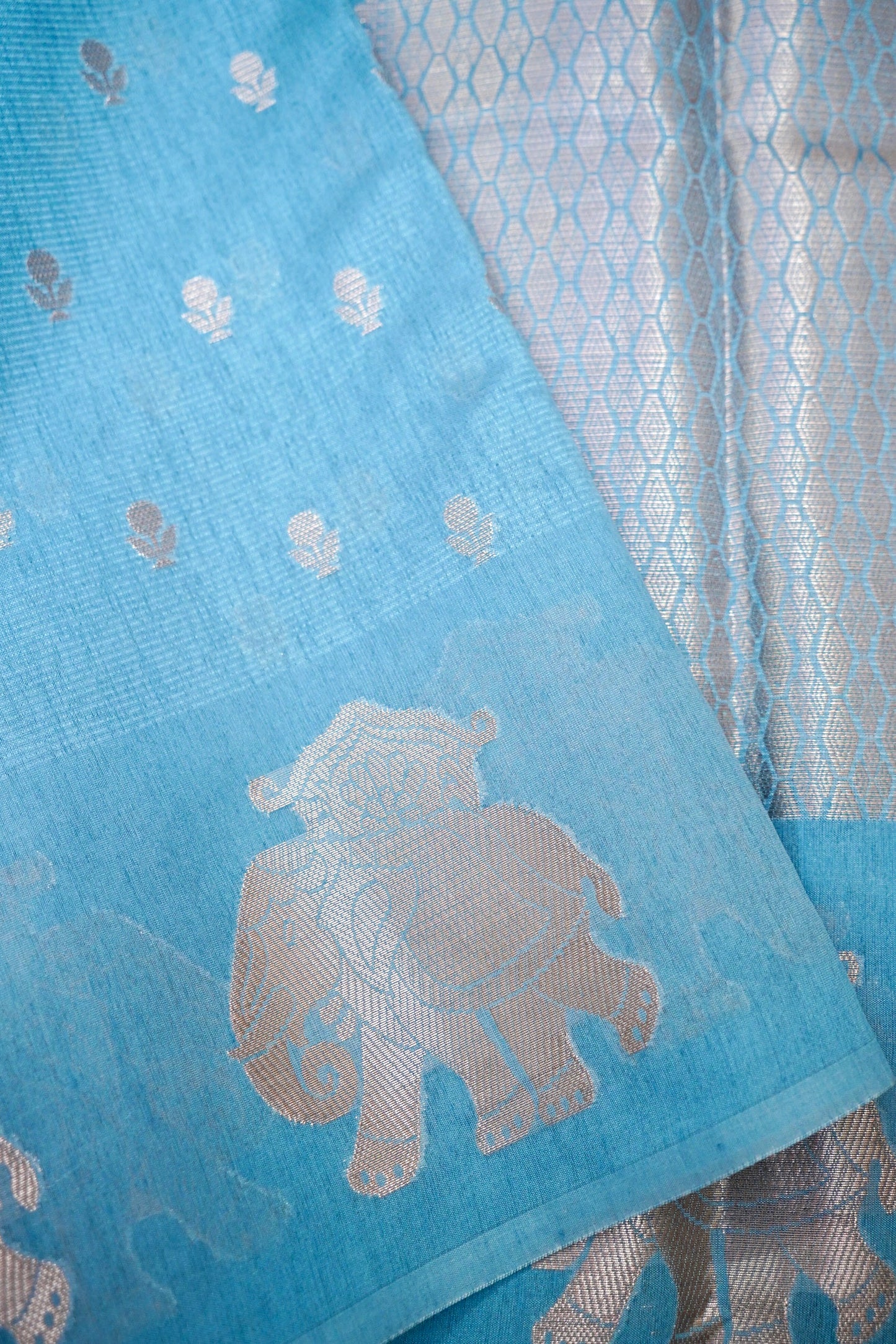 Cotton–Tussar Blend Banarasi Saree