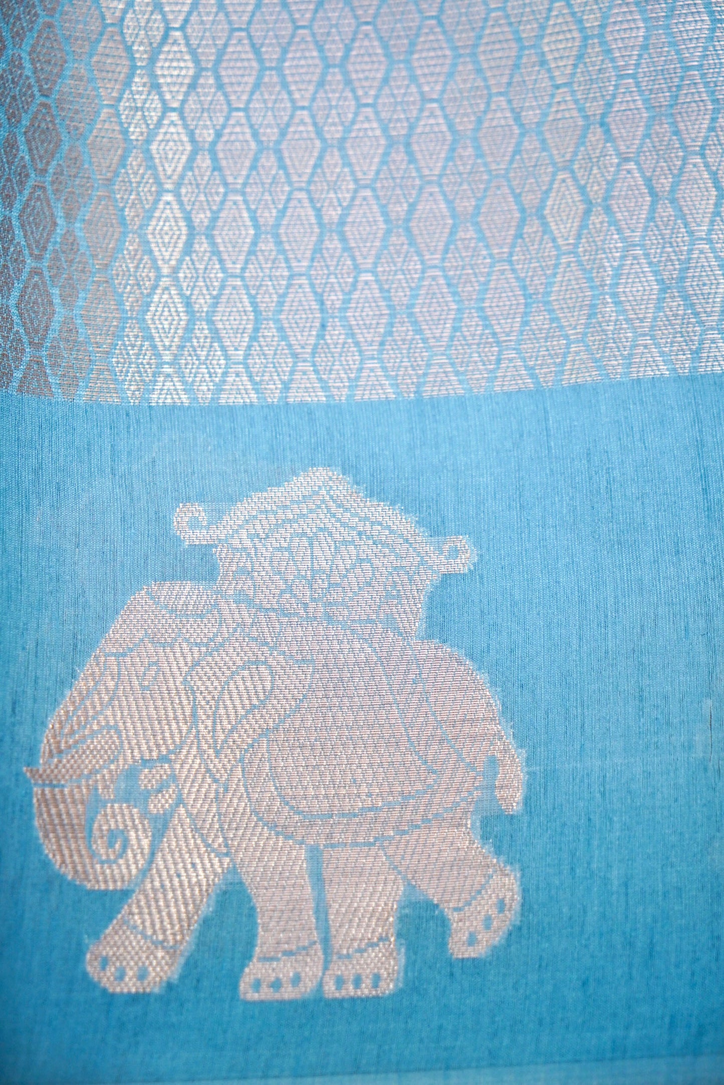 Cotton–Tussar Blend Banarasi Saree
