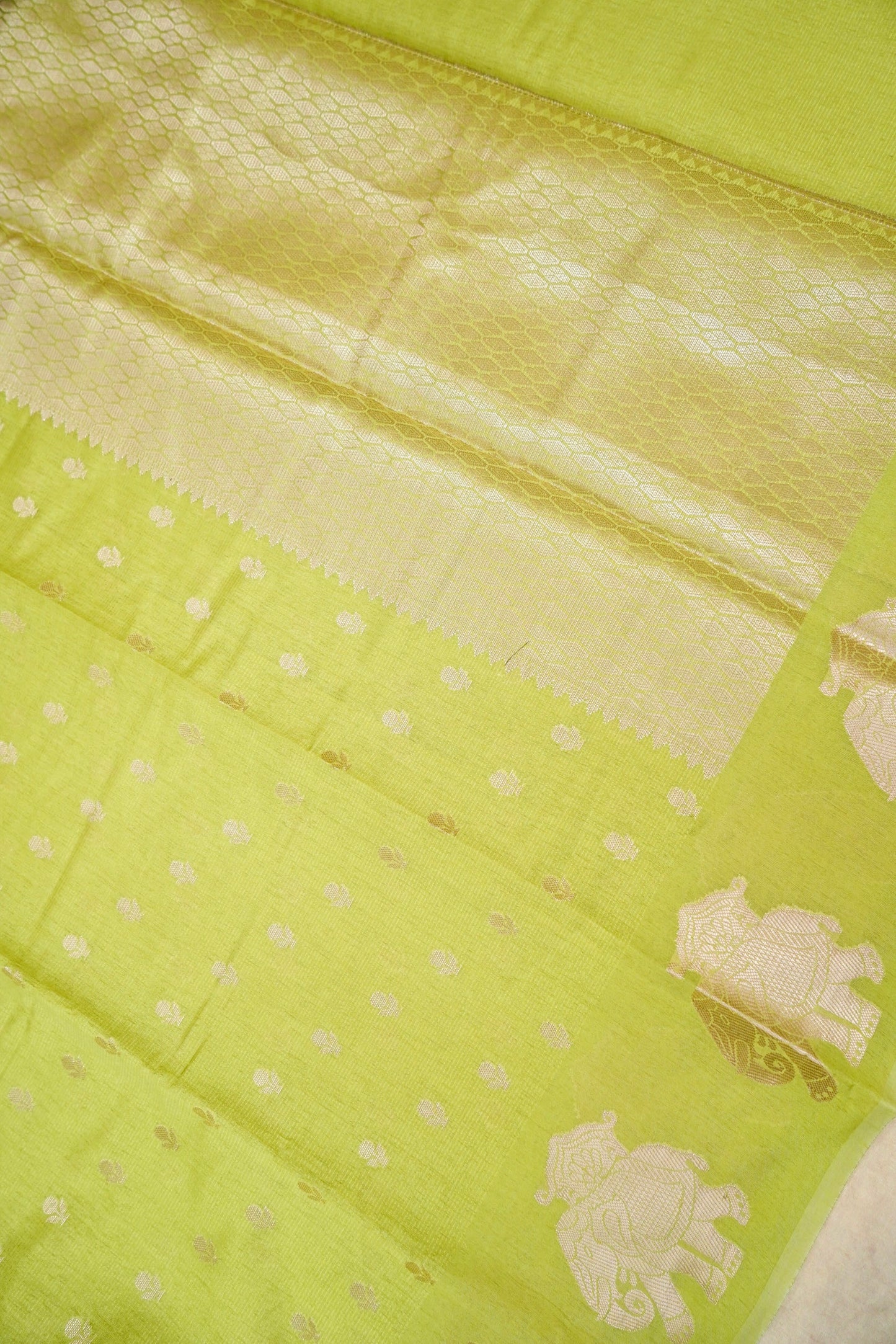 Cotton - Tussar Blend Banarasi Saree
