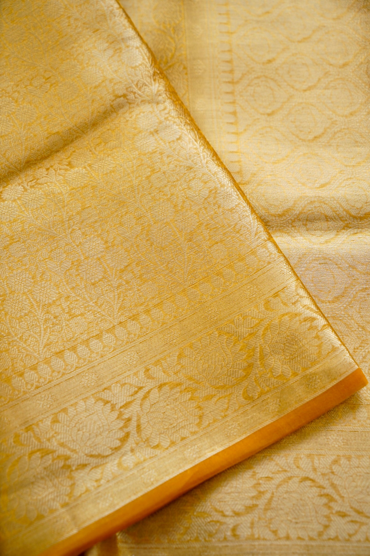 Yellow Banarasi Tissue Silk