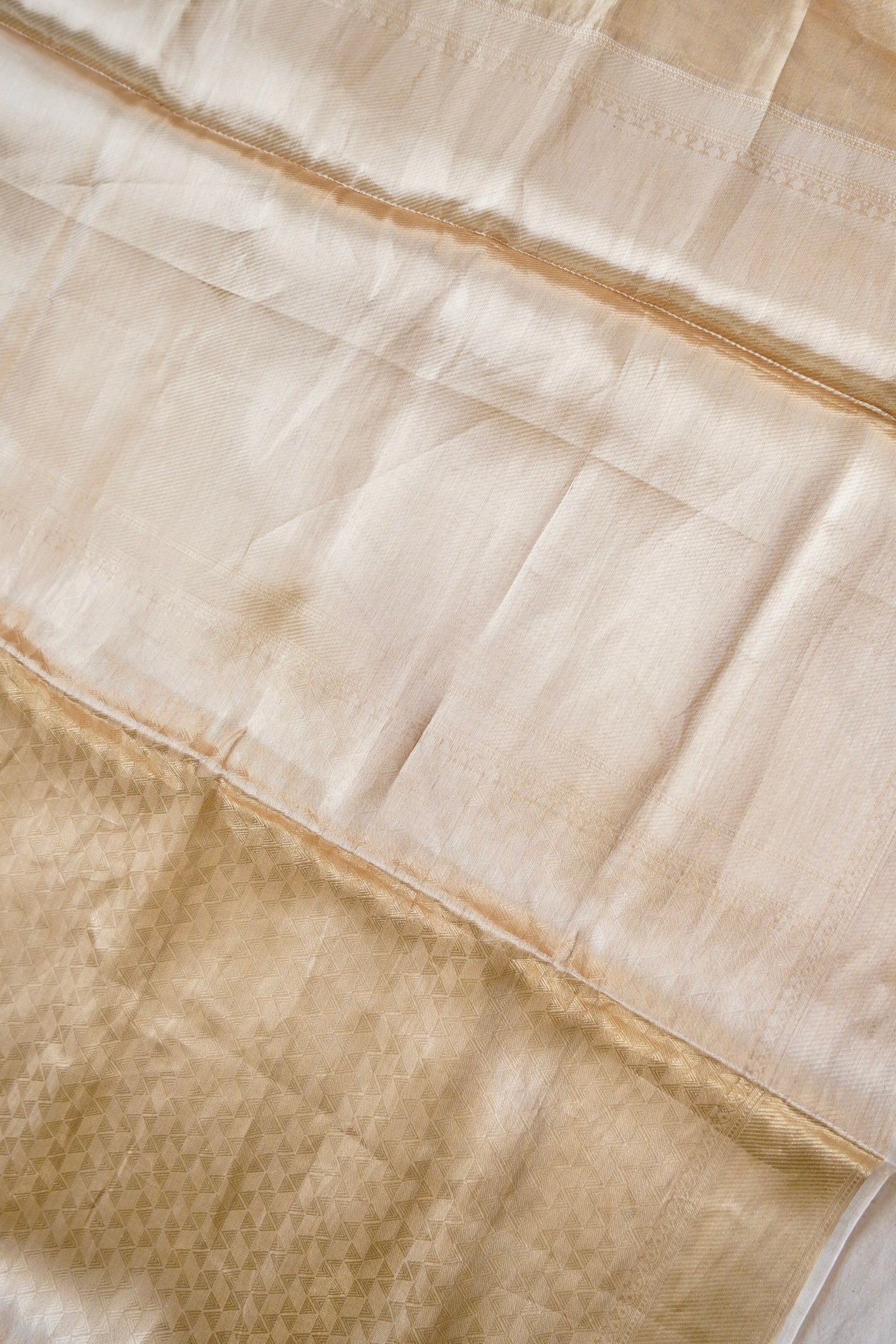 Ivory Banarasi Tissue Silk