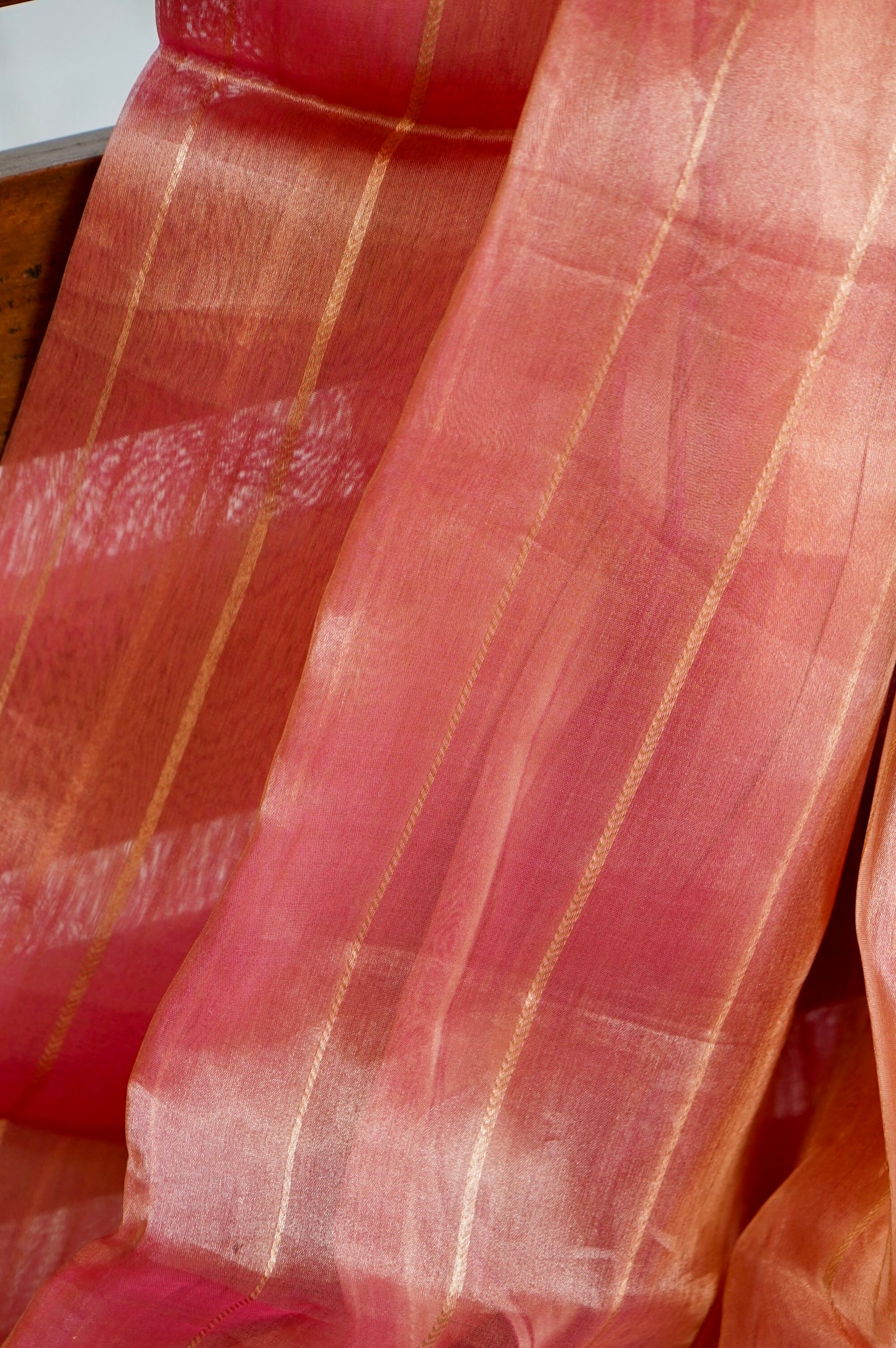 Powder Pink Tissue Silk Saree