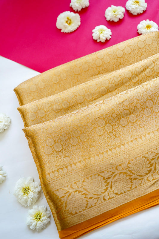 Yellow Banarasi Tissue Silk