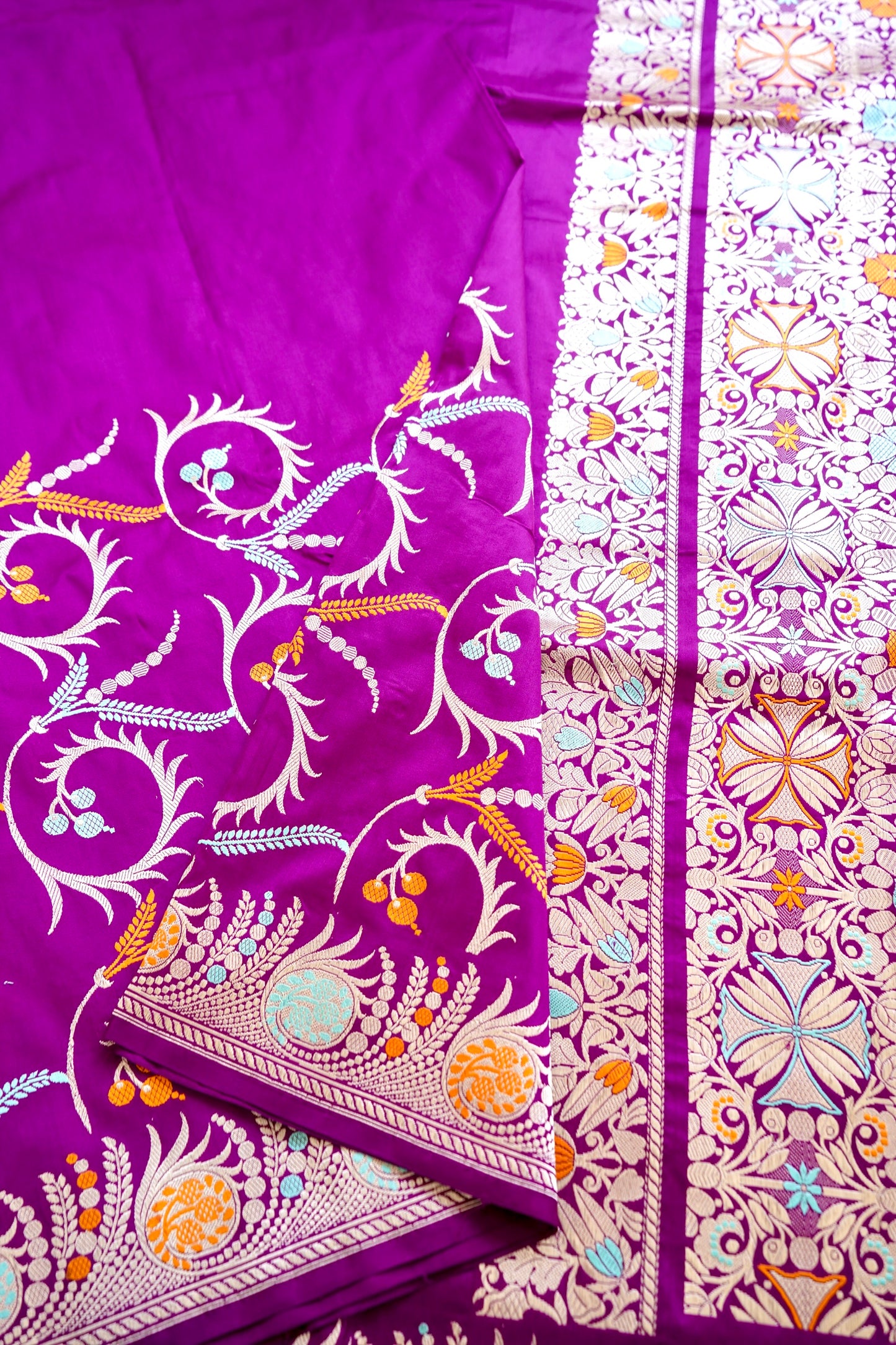 Magenta Katan Silk Saree