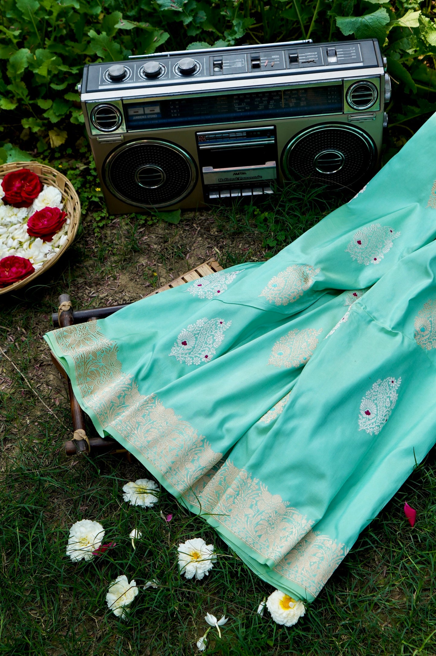 Summer Green Katan Silk Saree