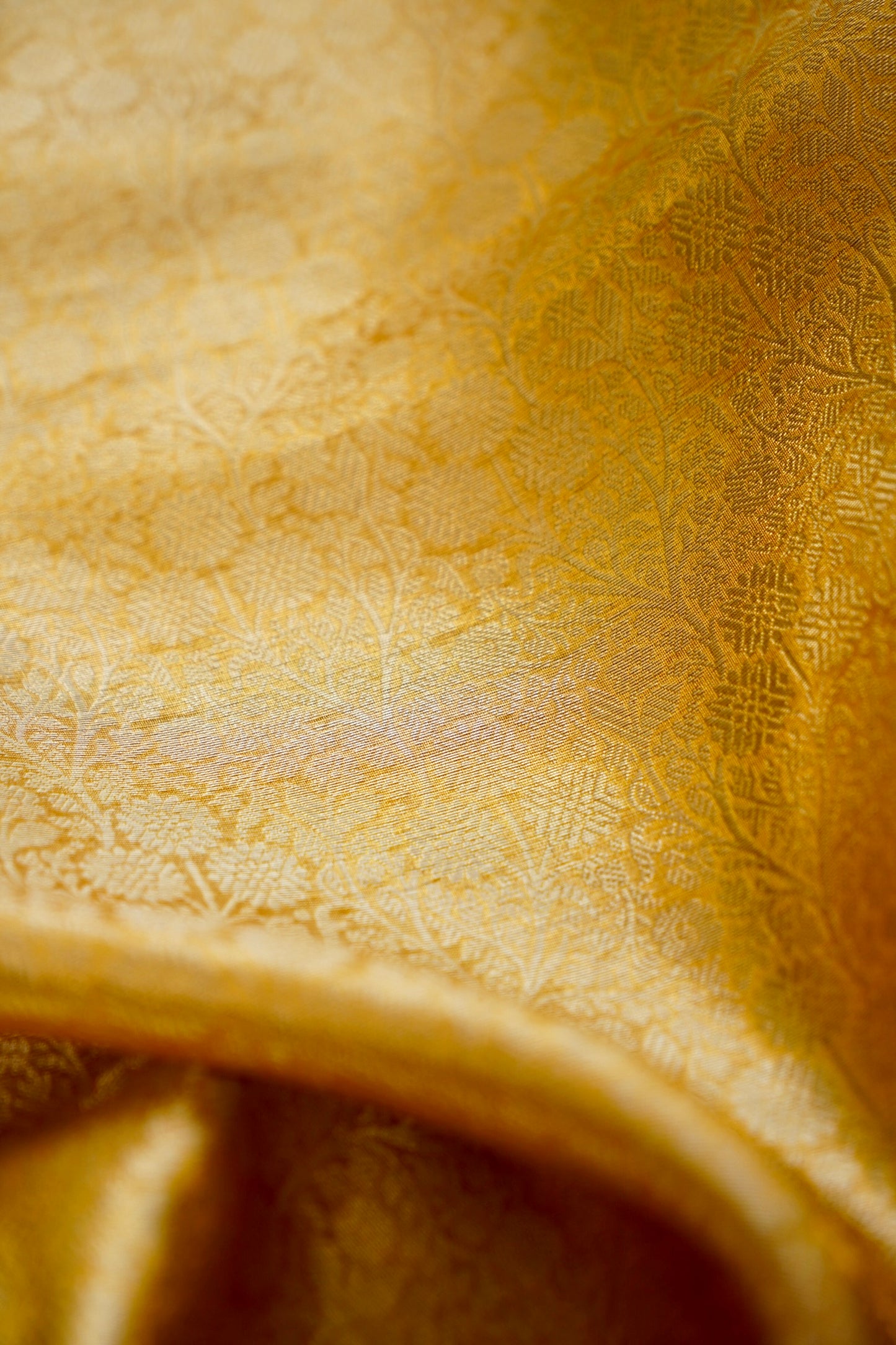 Yellow Banarasi Tissue Silk
