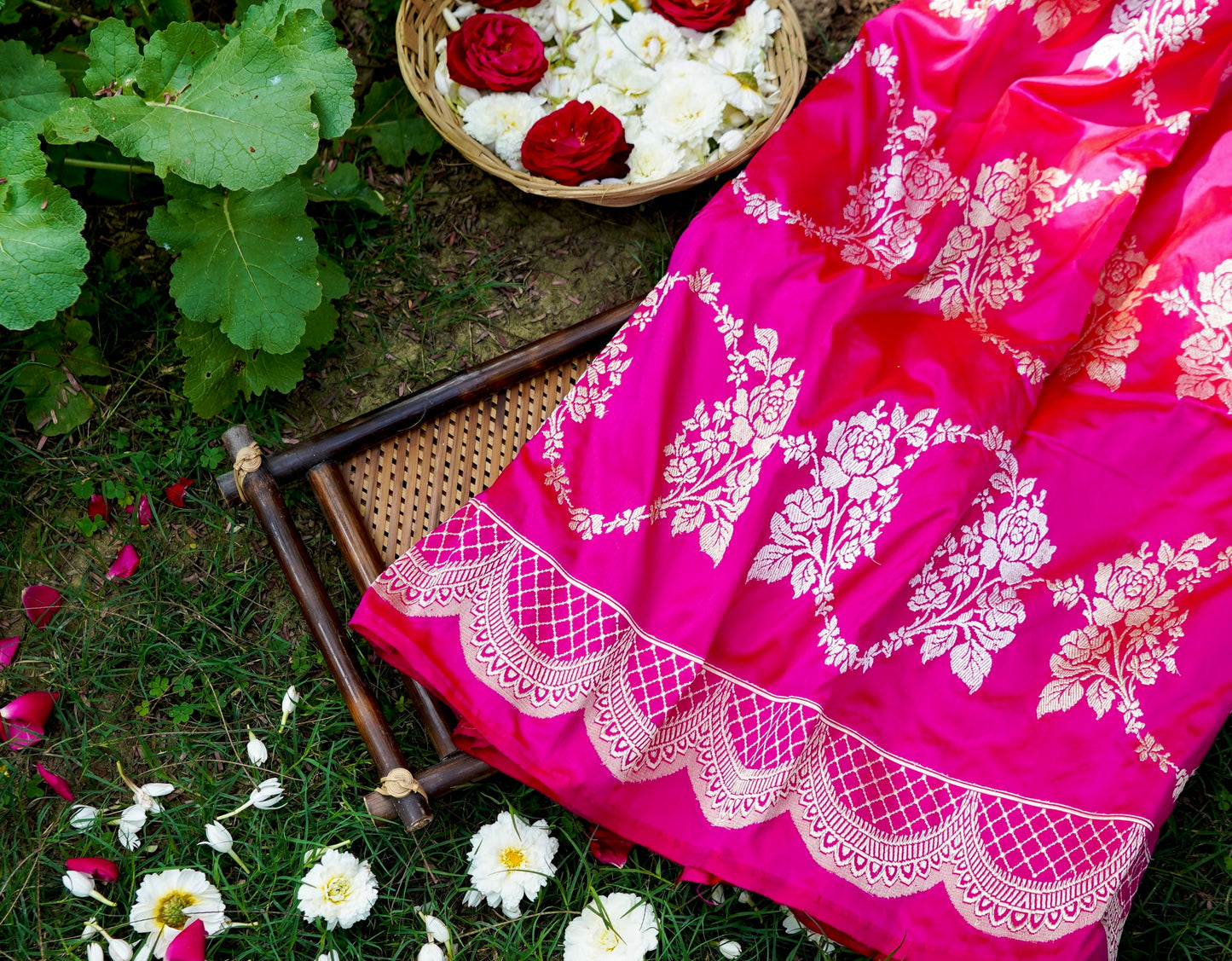 Rani Pink Katan Silk Saree