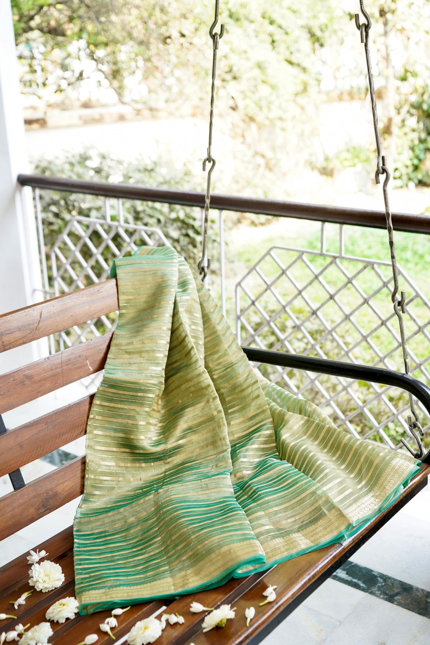 Summer Green Tissue Silk Saree