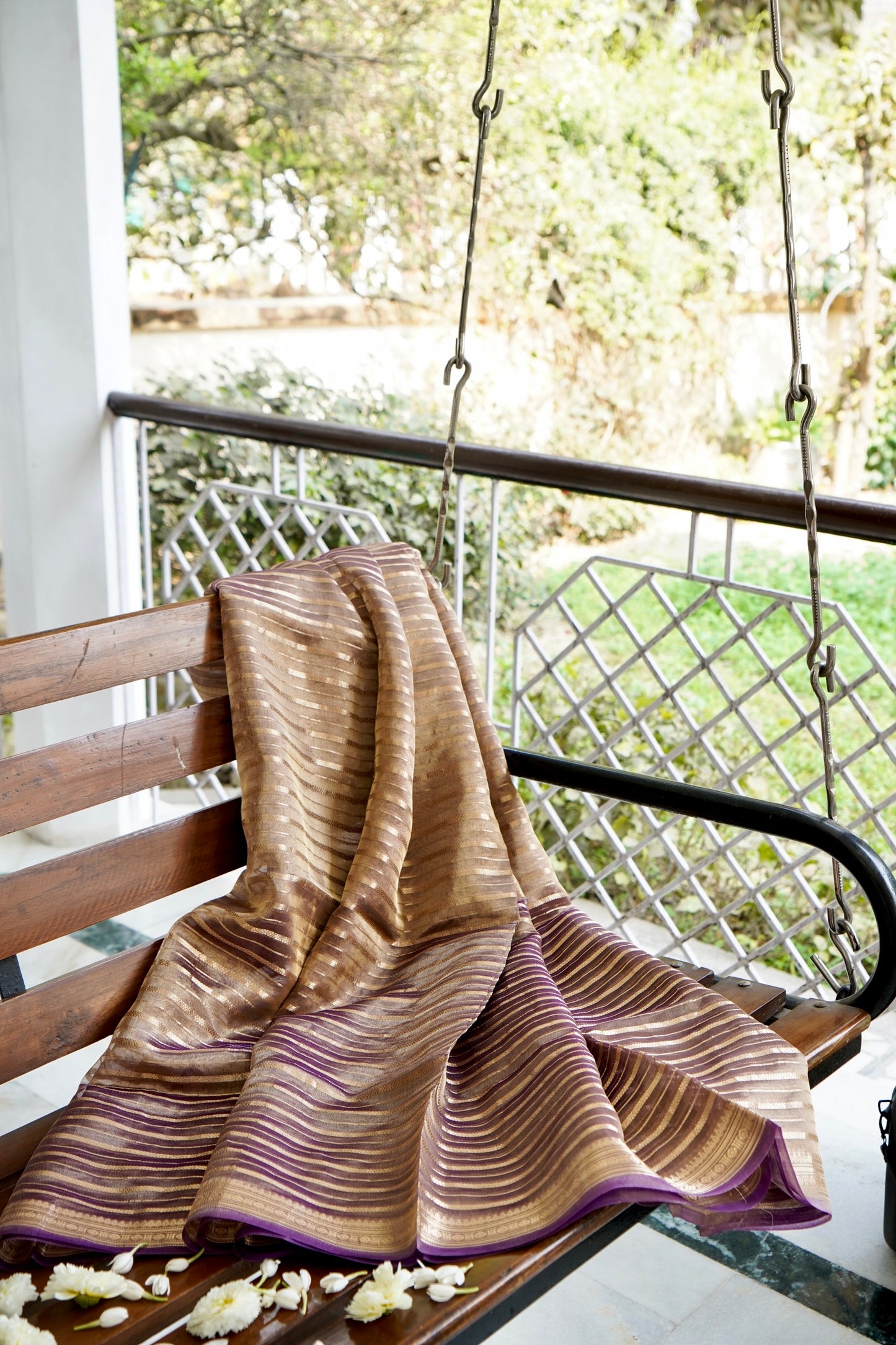 Lavender Tissue Silk Saree