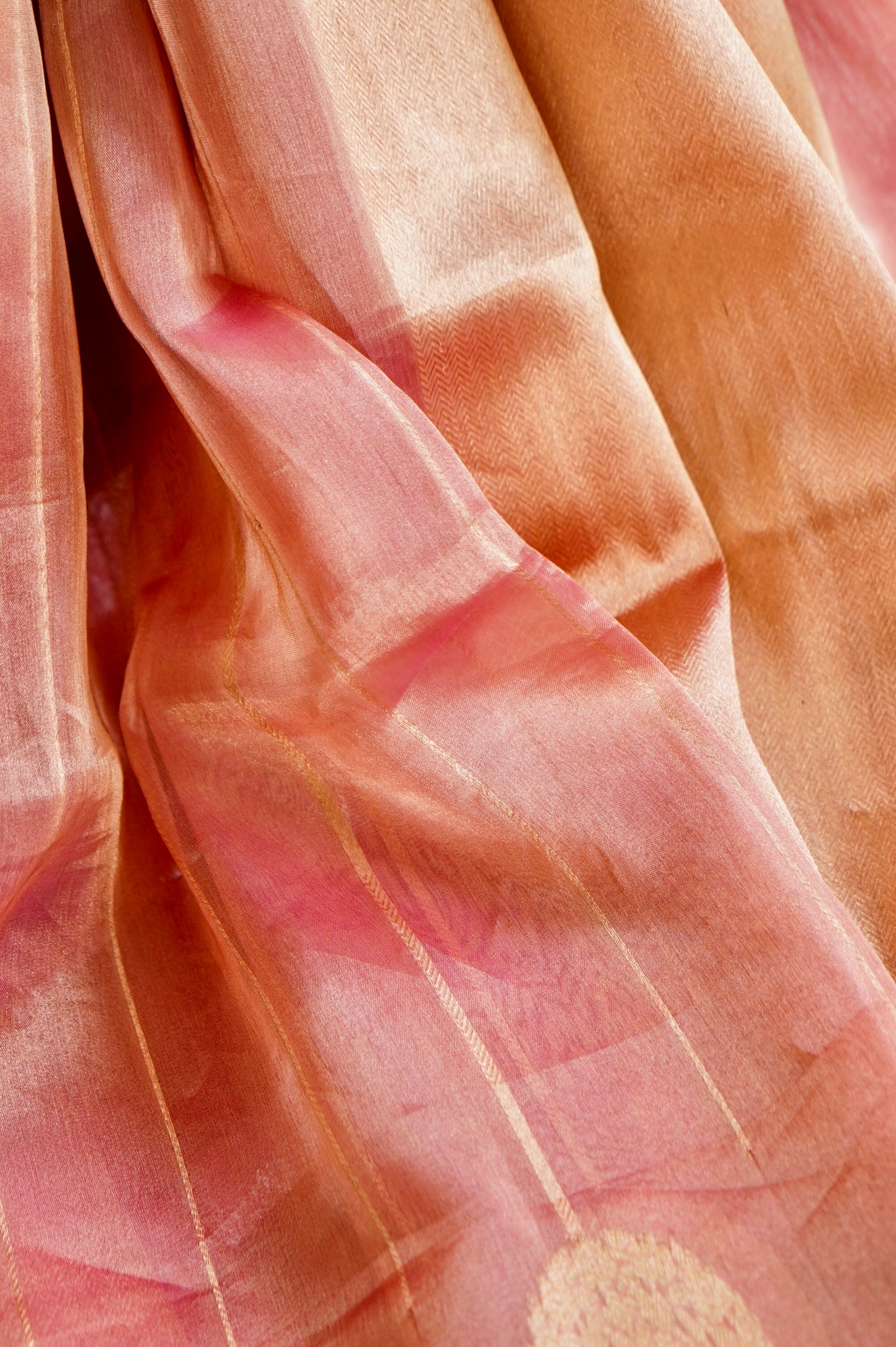 Powder Pink Tissue Silk Saree
