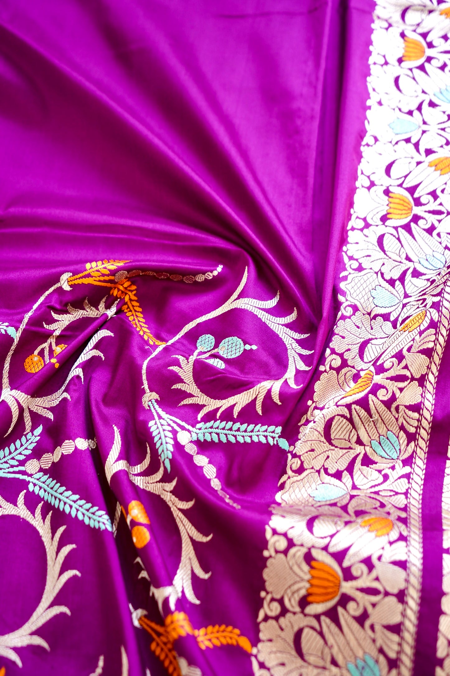 Magenta Katan Silk Saree