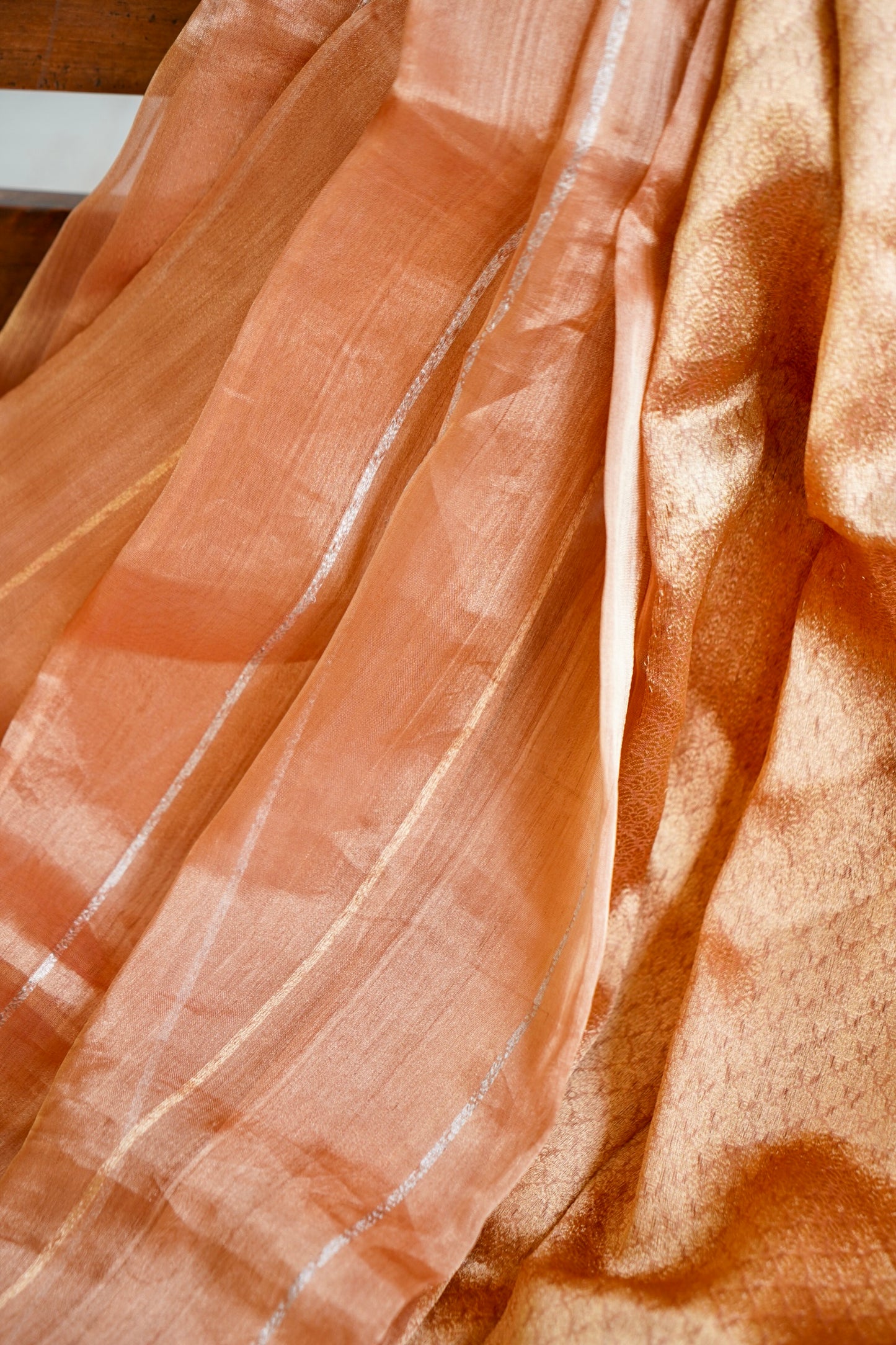 Summer Orange Tissue Silk Saree