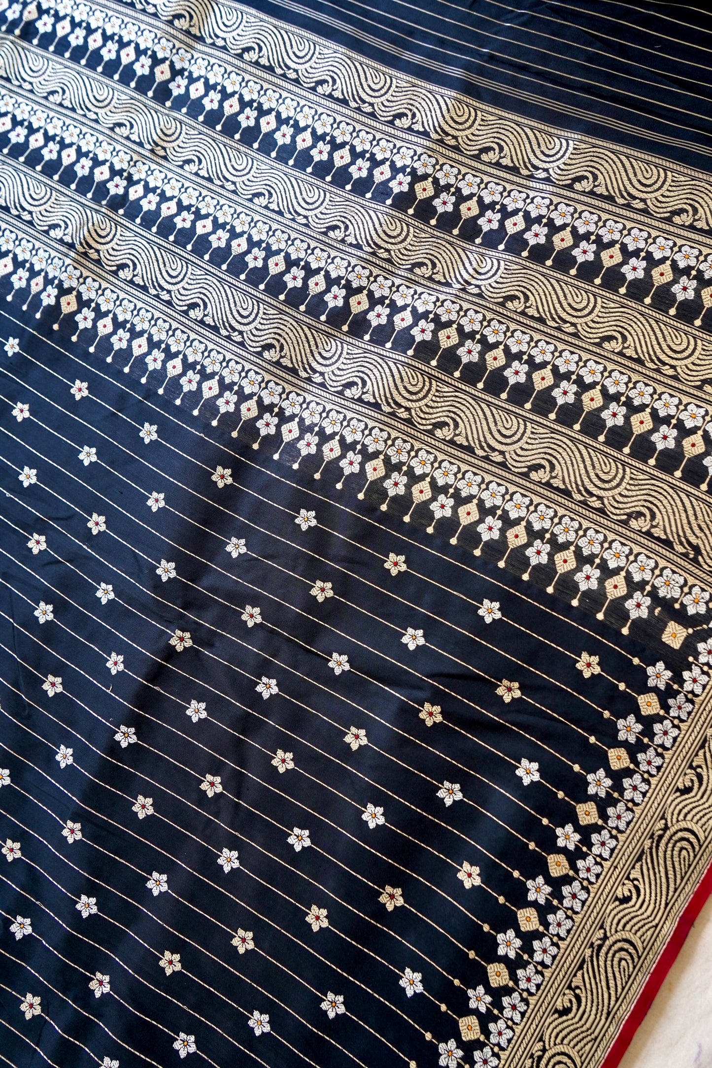 Black Katan Silk Saree