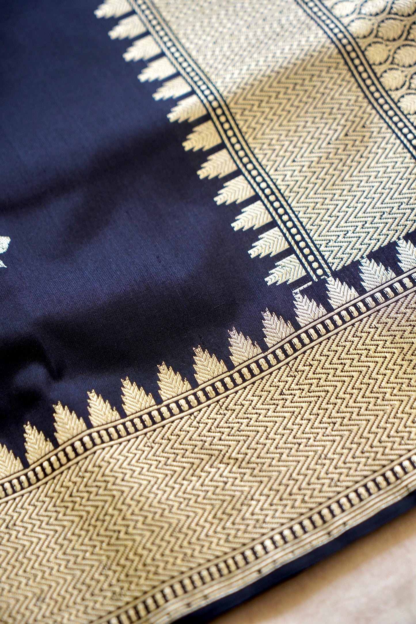 Black Katan Silk Saree