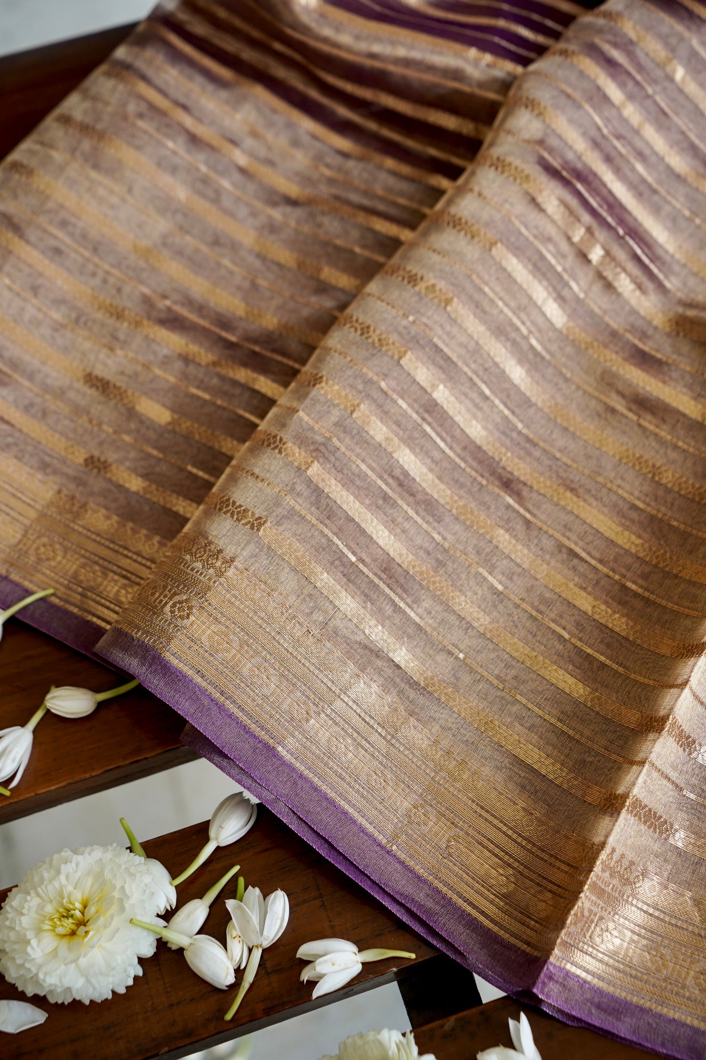 Lavender Tissue Silk Saree