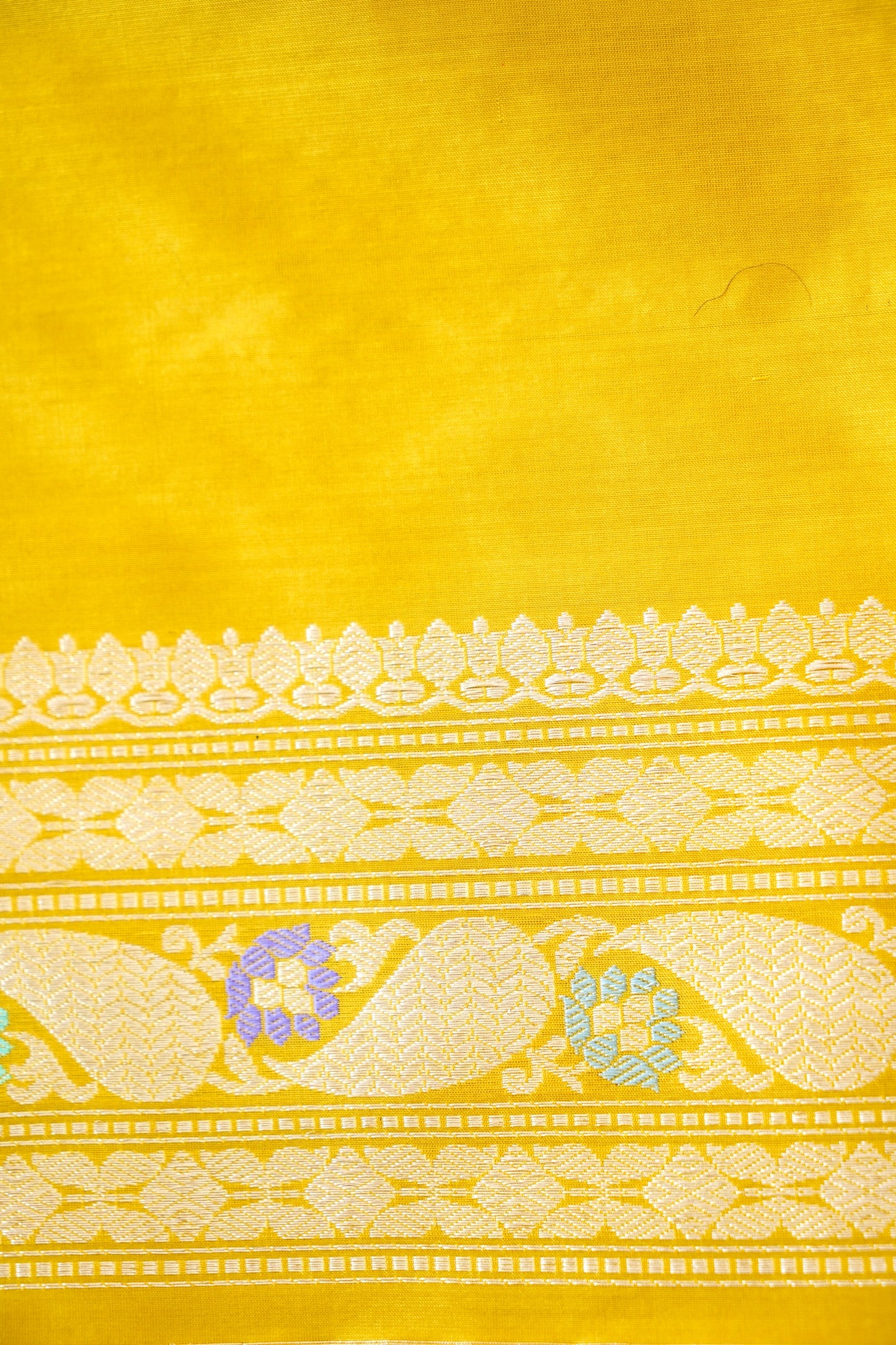 Yellow Katan Silk saree