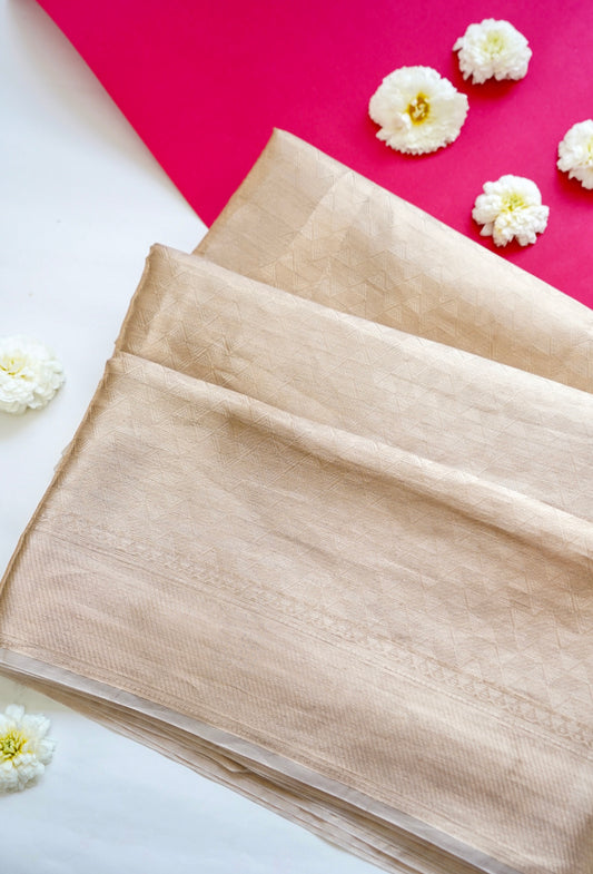 Ivory Banarasi Tissue Silk