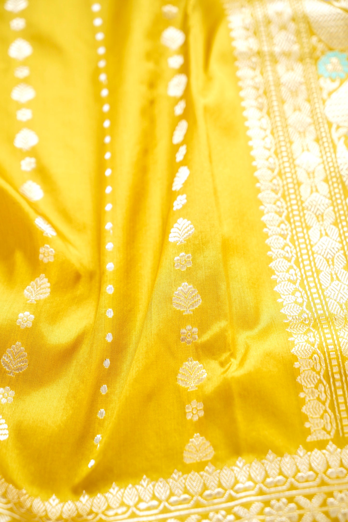 Yellow Katan Silk saree