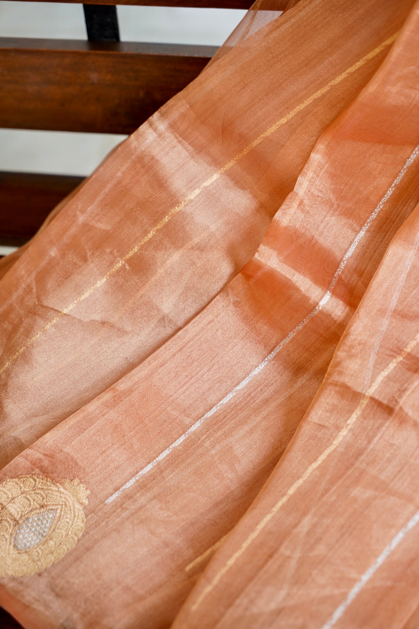 Summer Orange Tissue Silk Saree