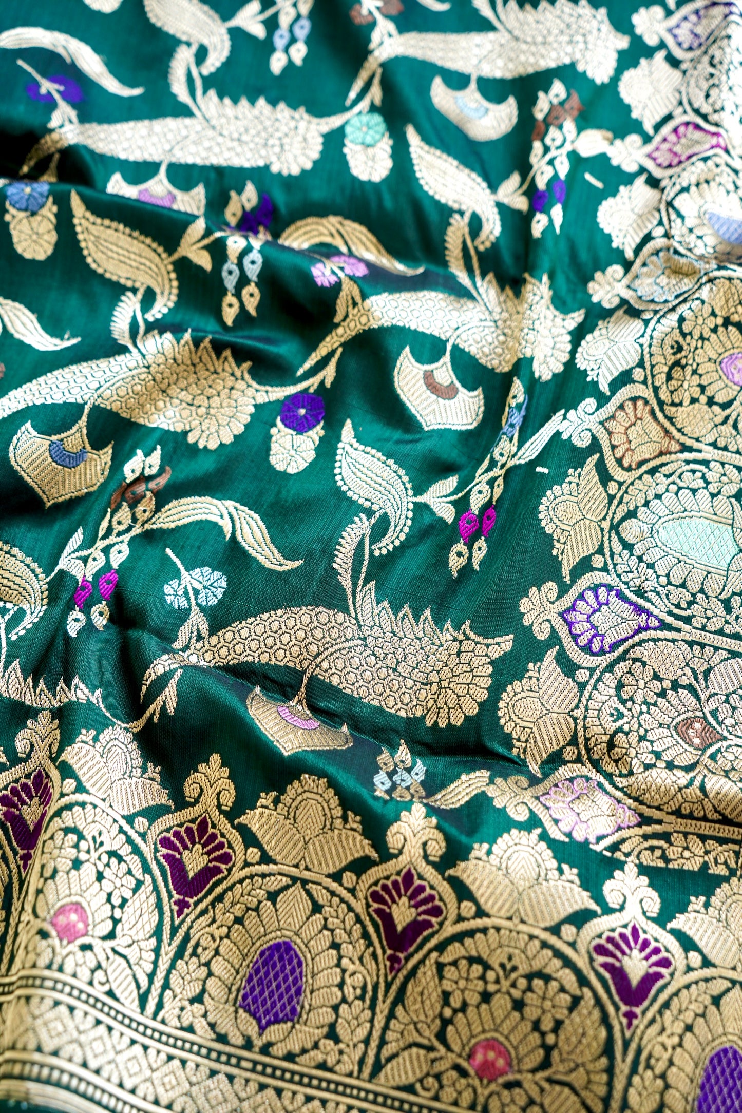 Royal Green Katan Silk Saree