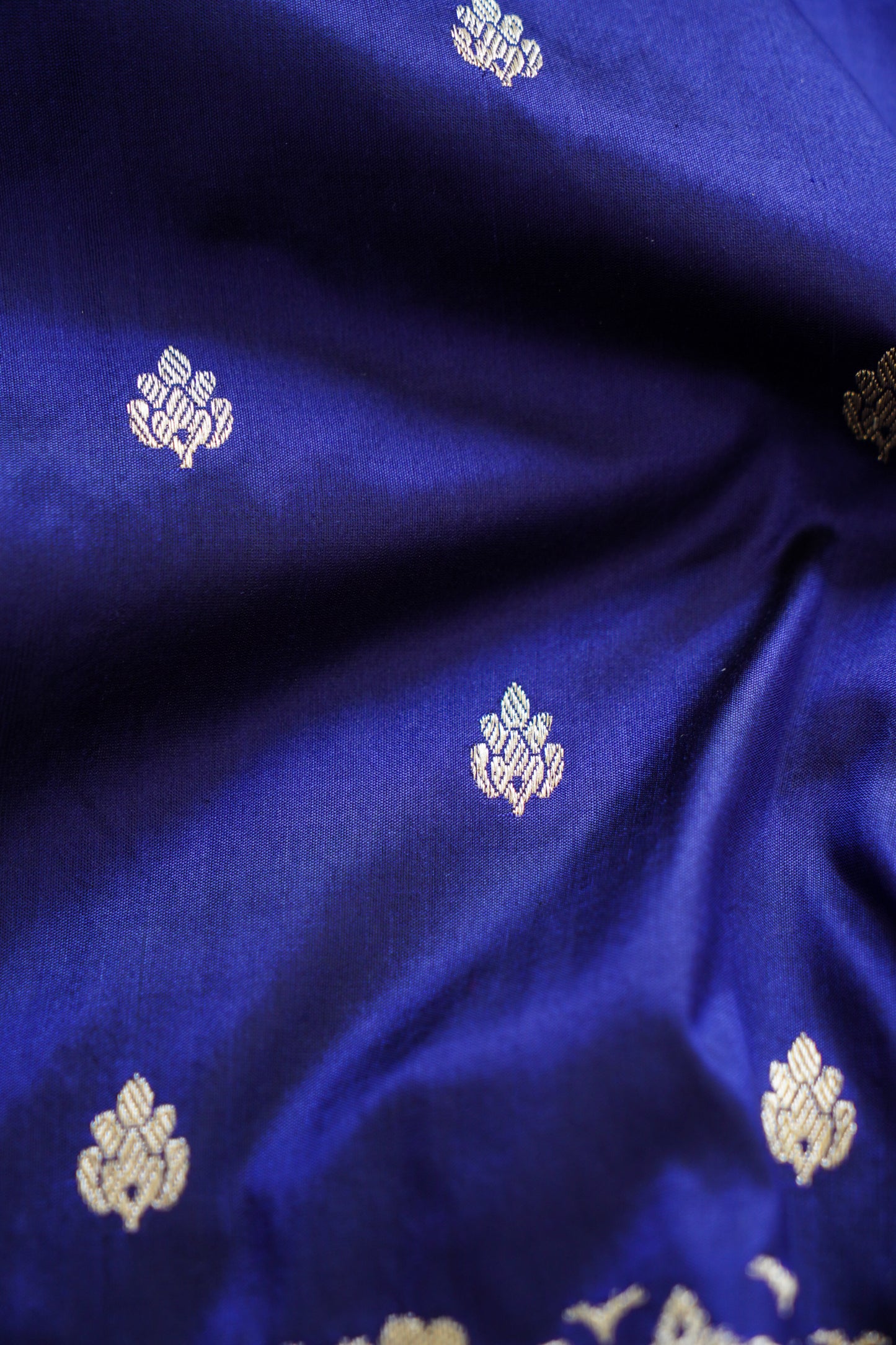 Royal Blue Banaras Ghat Katan Saree