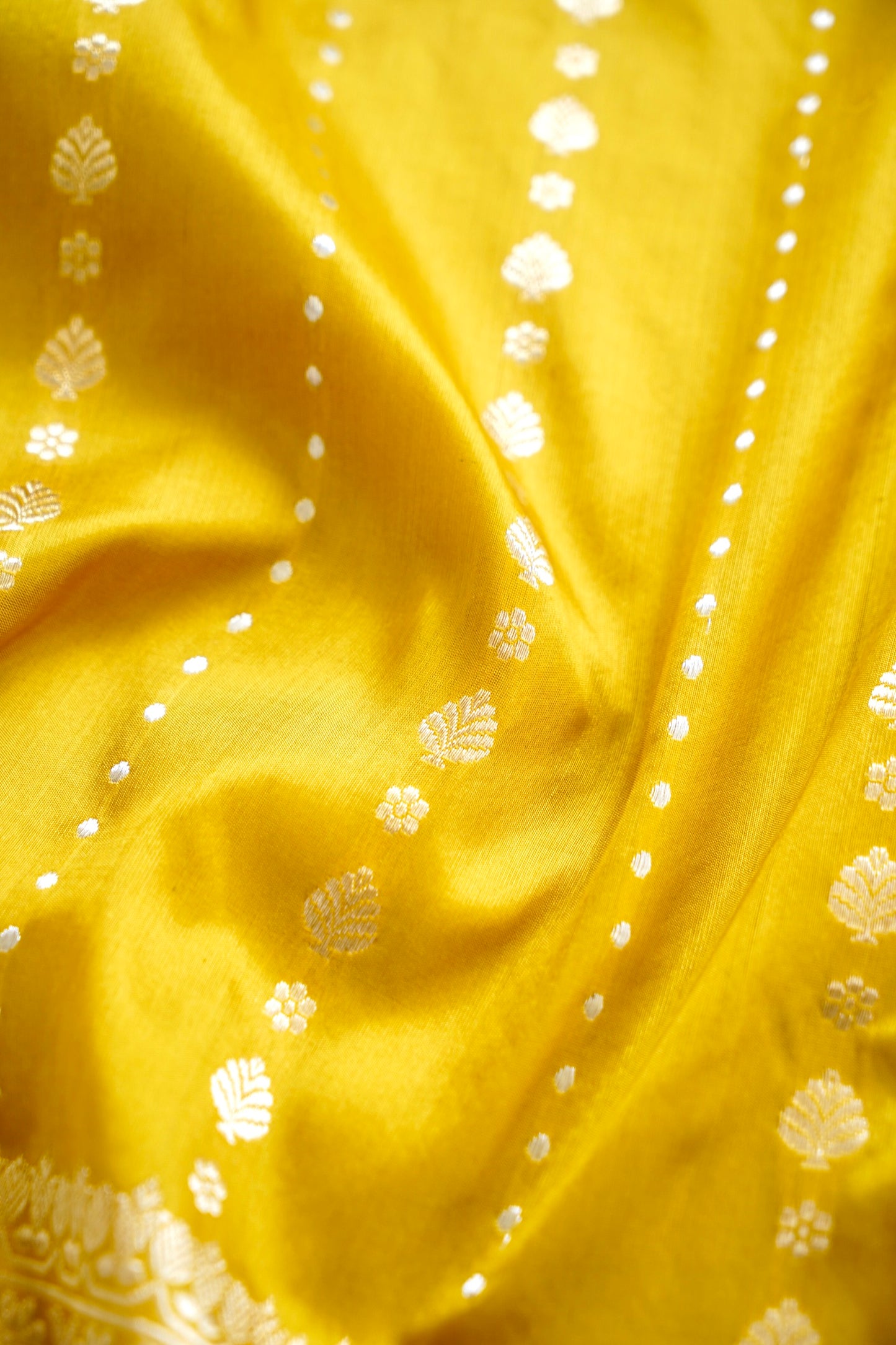 Yellow Katan Silk saree