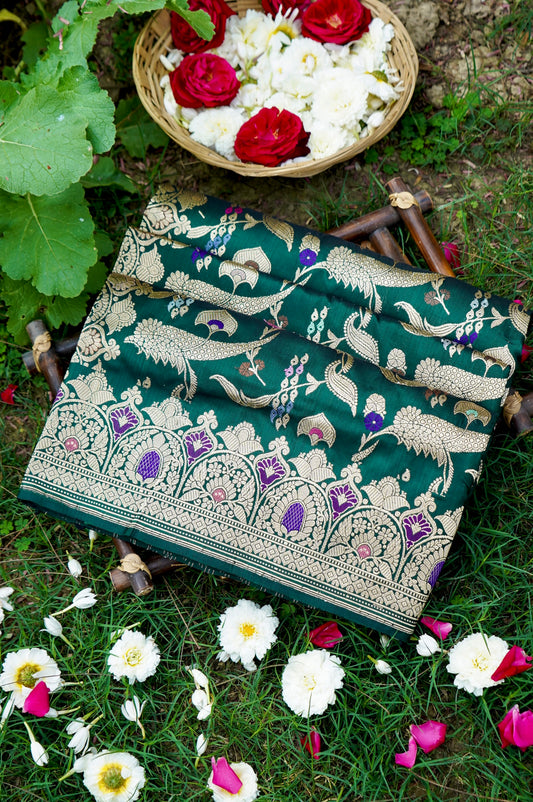 Royal Green Katan Silk Saree