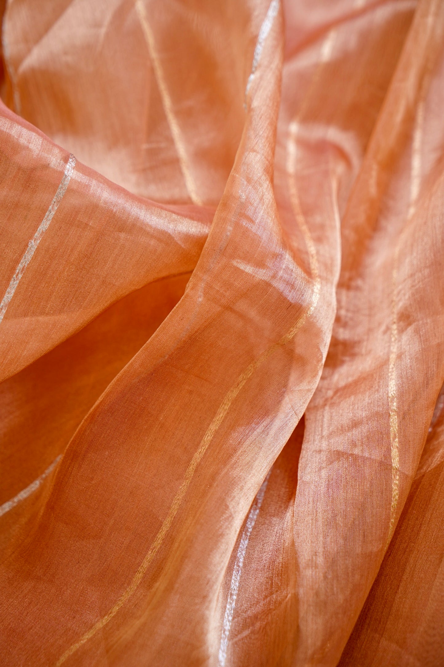 Summer Orange Tissue Silk Saree
