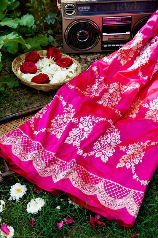 Rani Pink Katan Silk Saree
